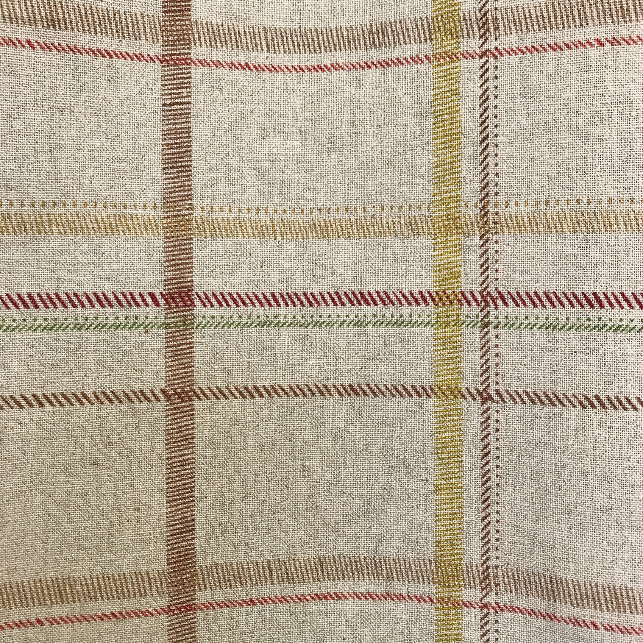 Brown Diagonal Plaid Curtain on Natural Beige
