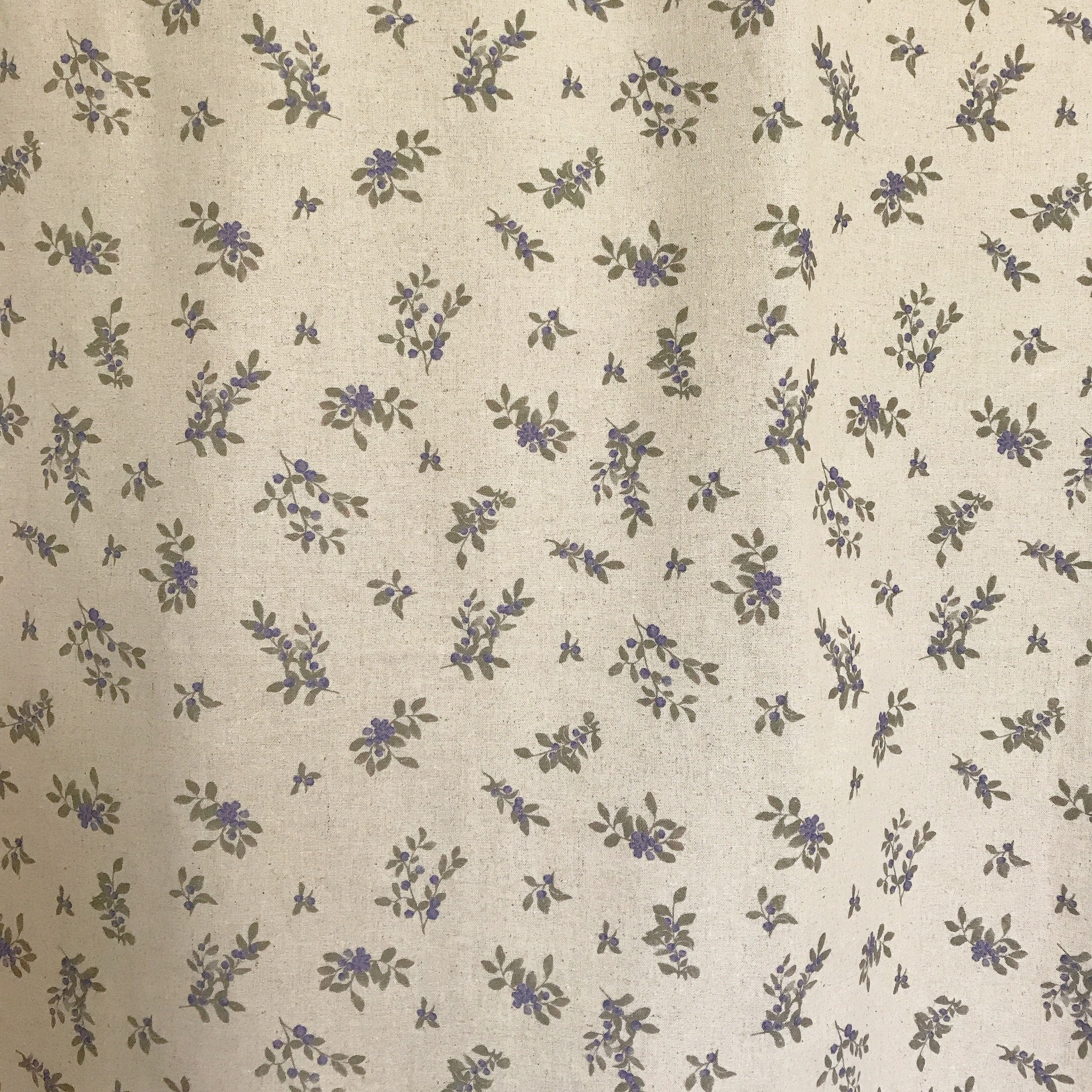 Blue Berry Curtain on Natural Beige