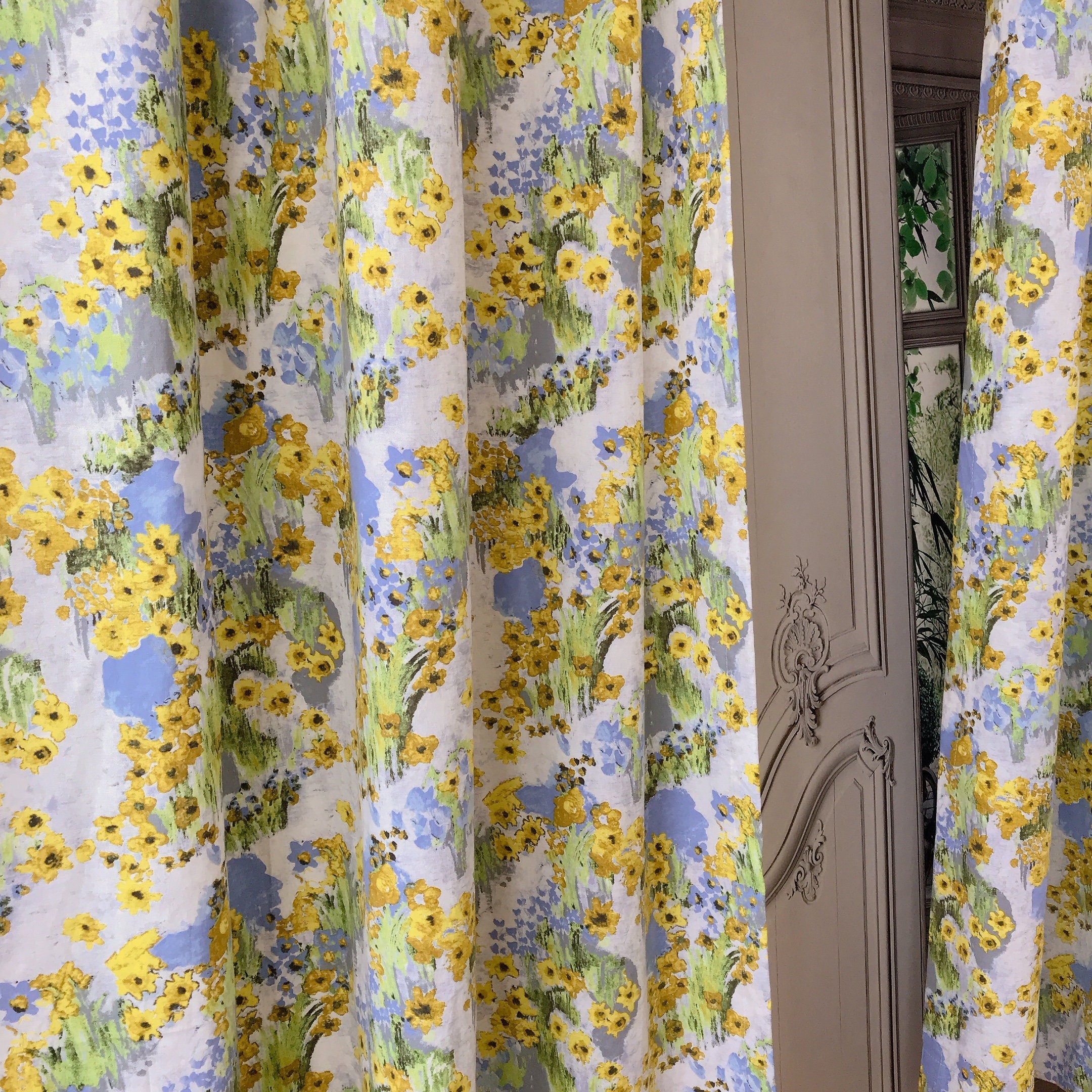 Buttercup Multi-color Abstract Floral Curtain