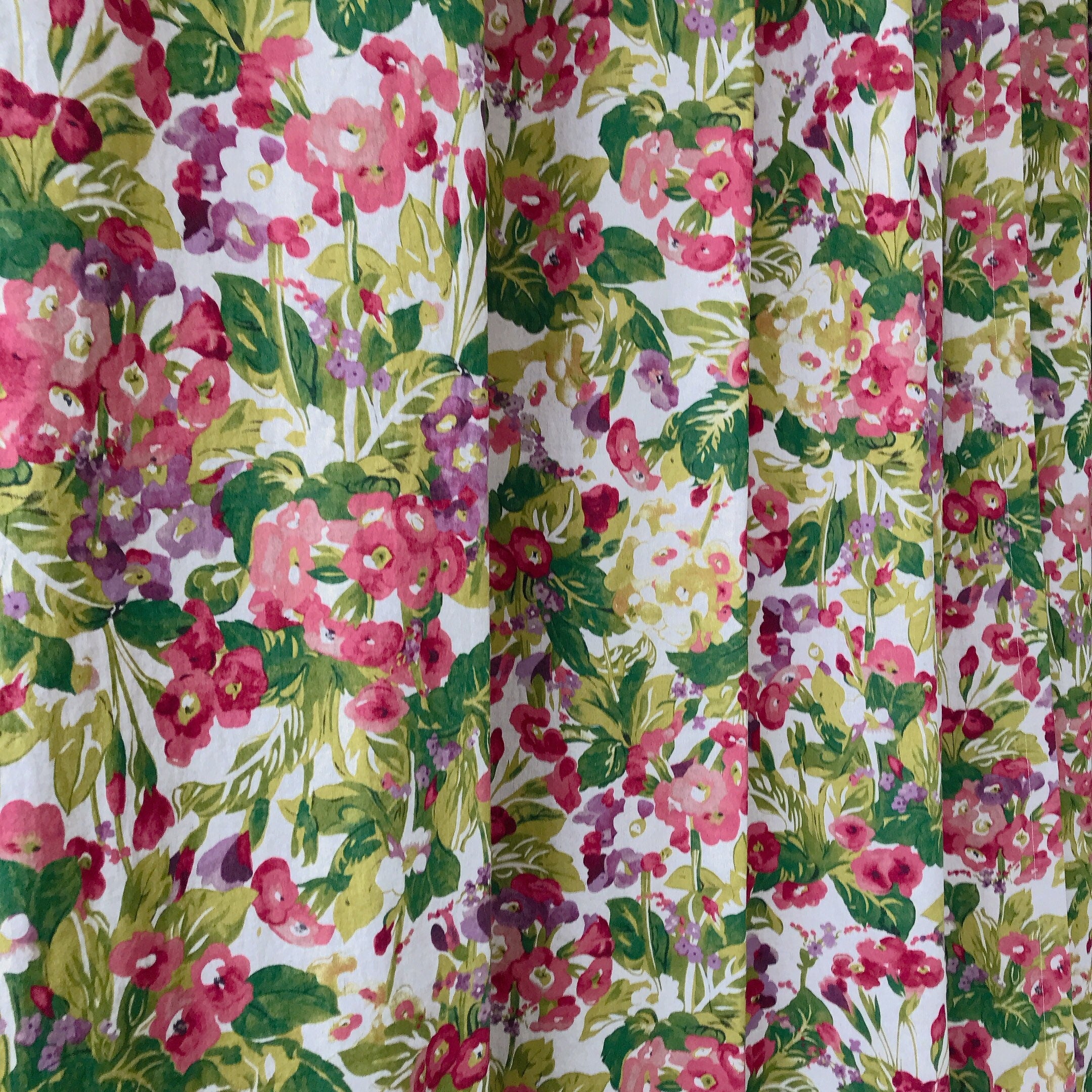 Burgundy Floral Curtain on Natural Beige