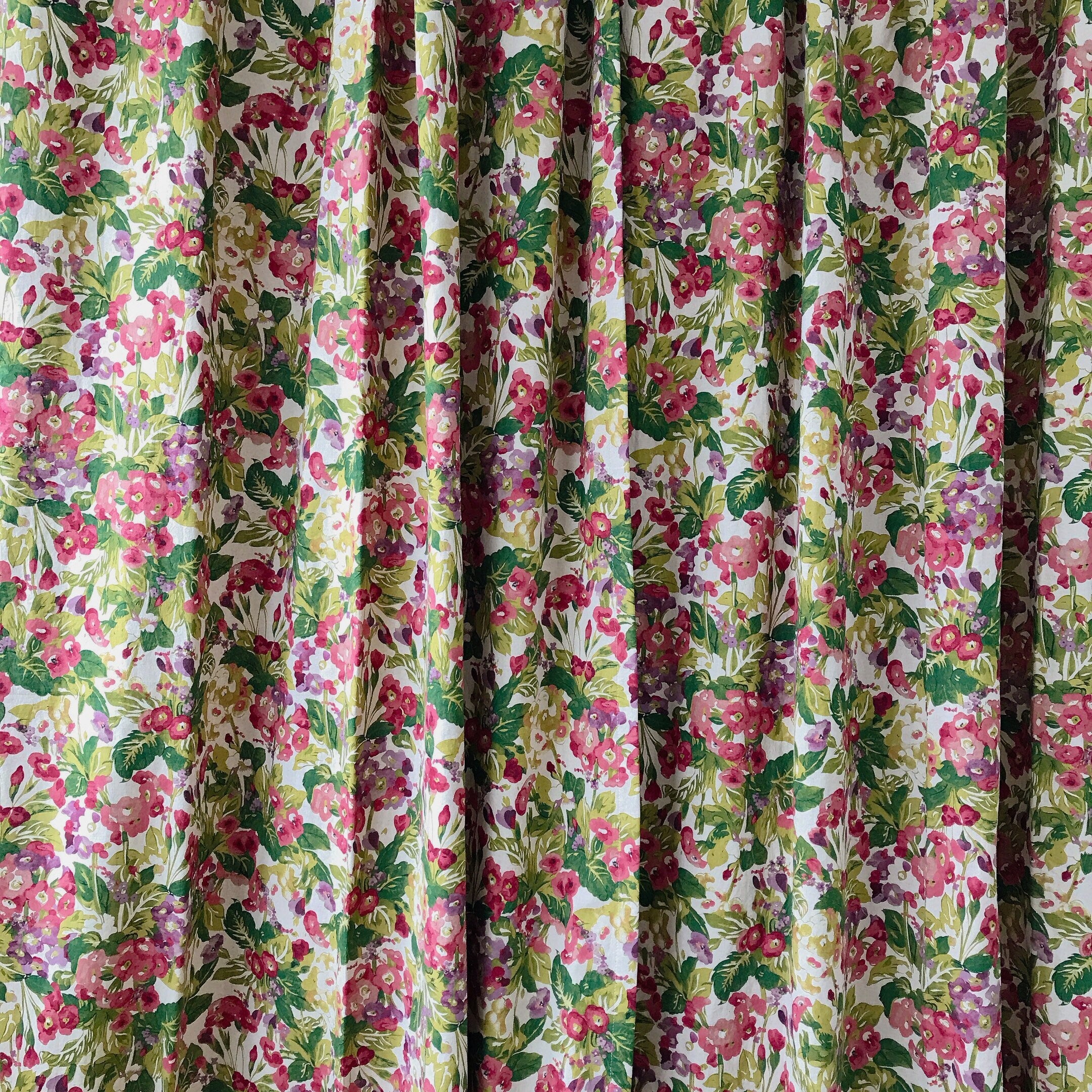 Burgundy Floral Curtain on Natural Beige