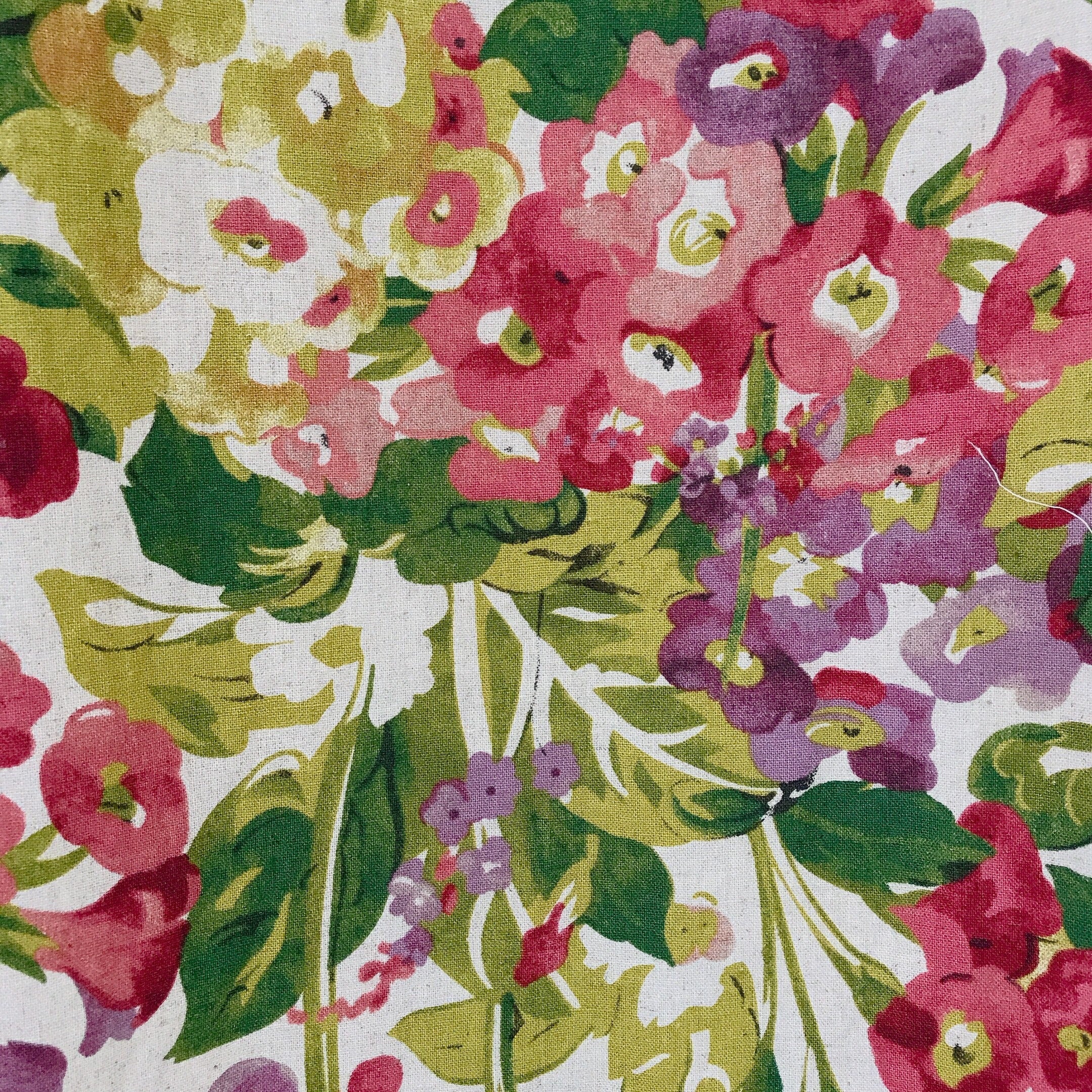 Burgundy Floral Curtain on Natural Beige