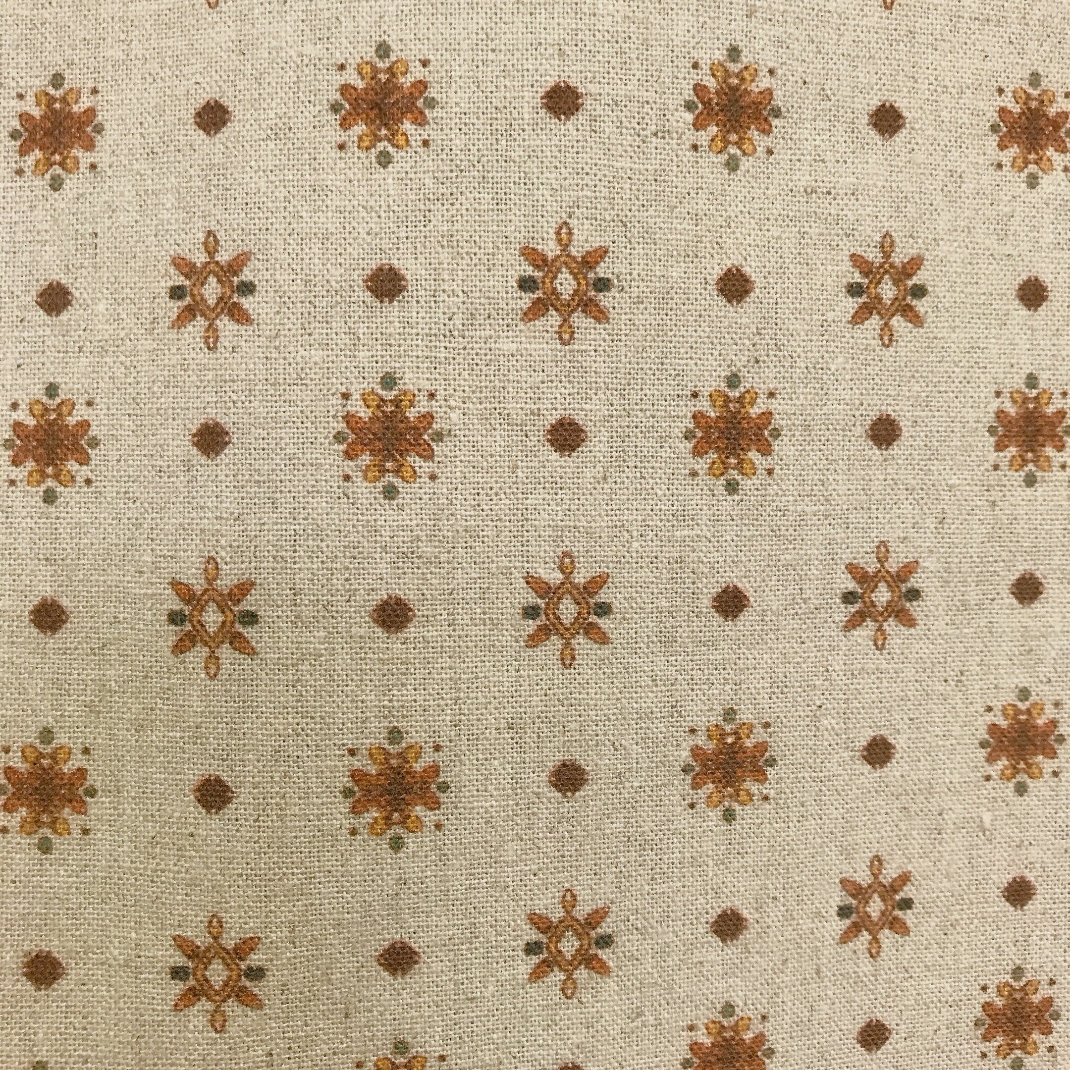 Copper Brown Circle Curtain on Natural Beige