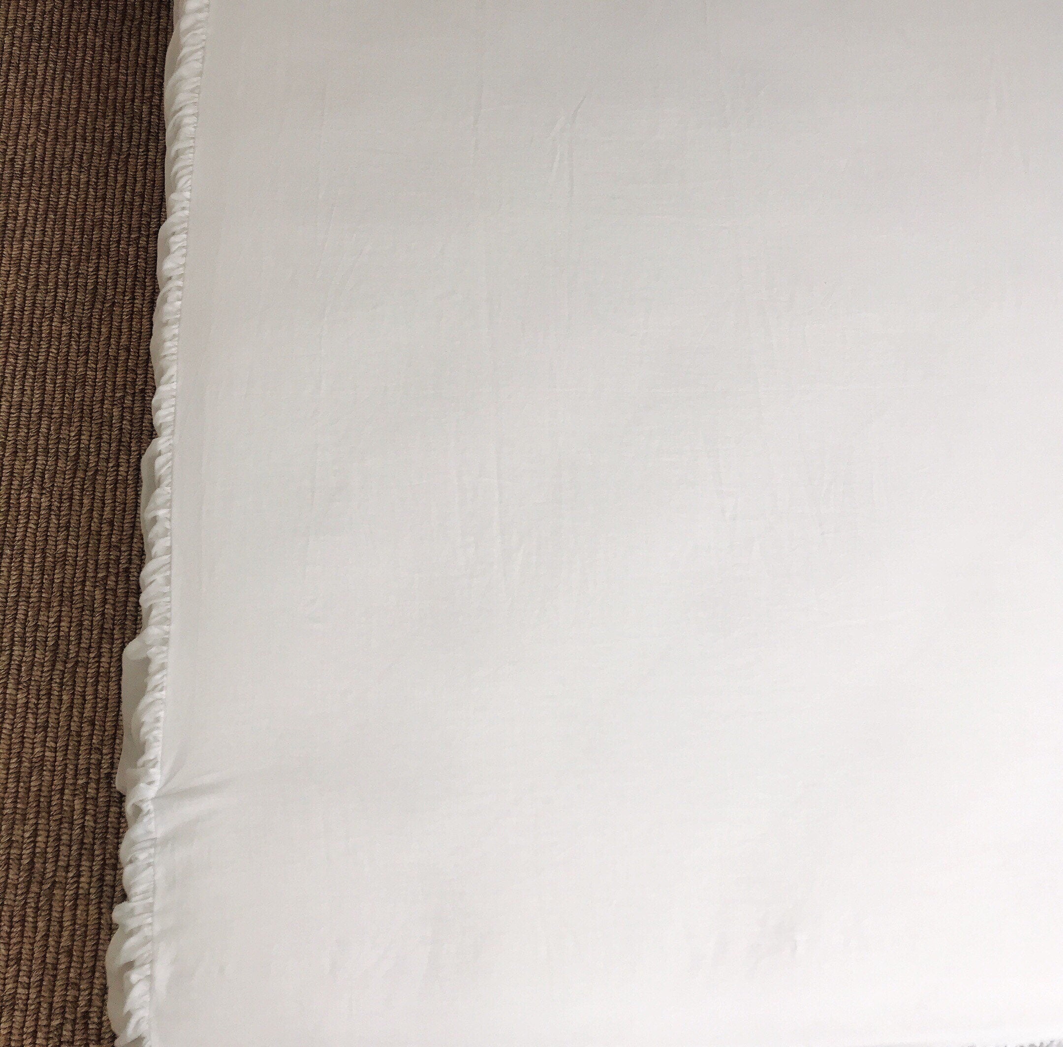 Washed White Linen Bedskirt