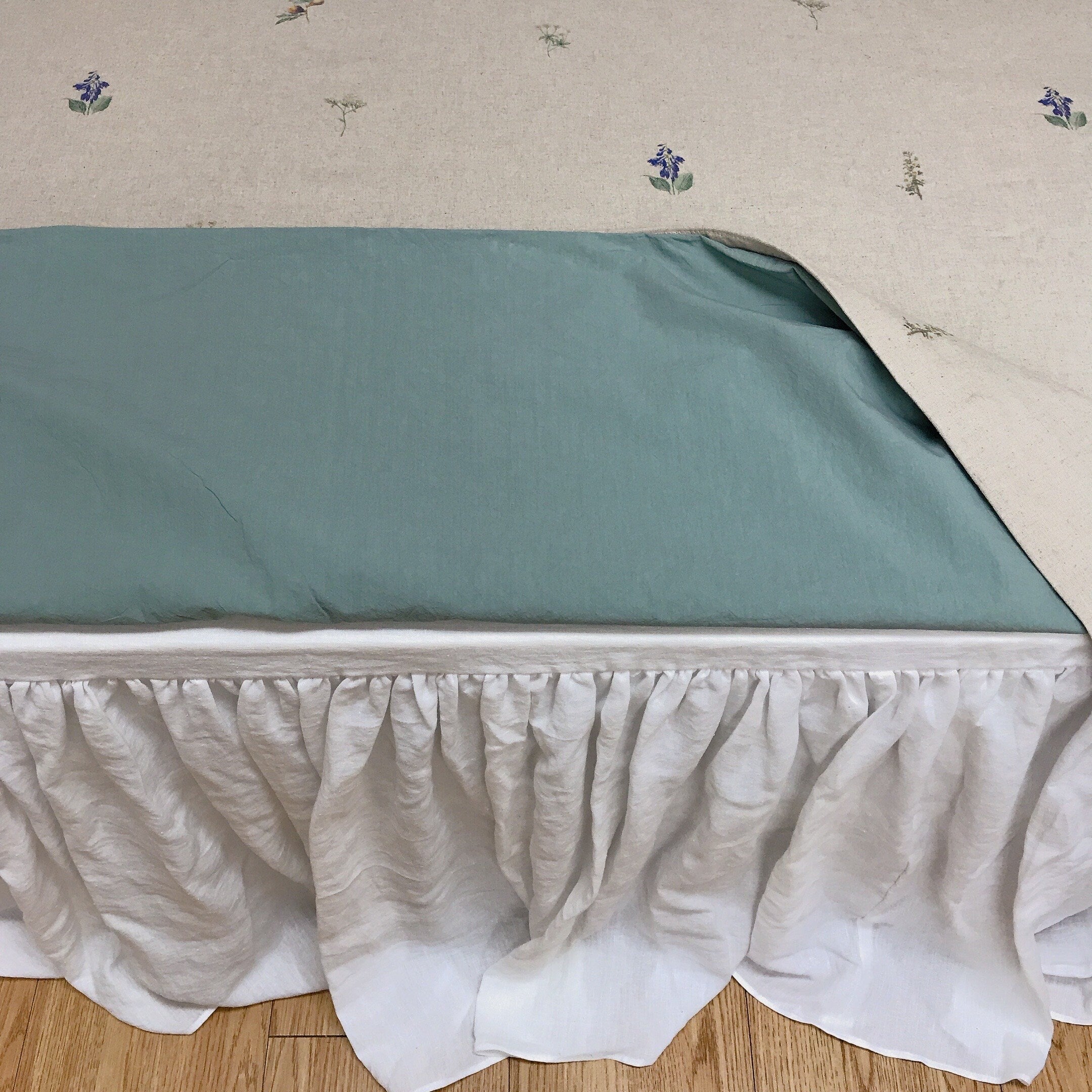 Subtle Botanical Duvet Cover on Natural Beige