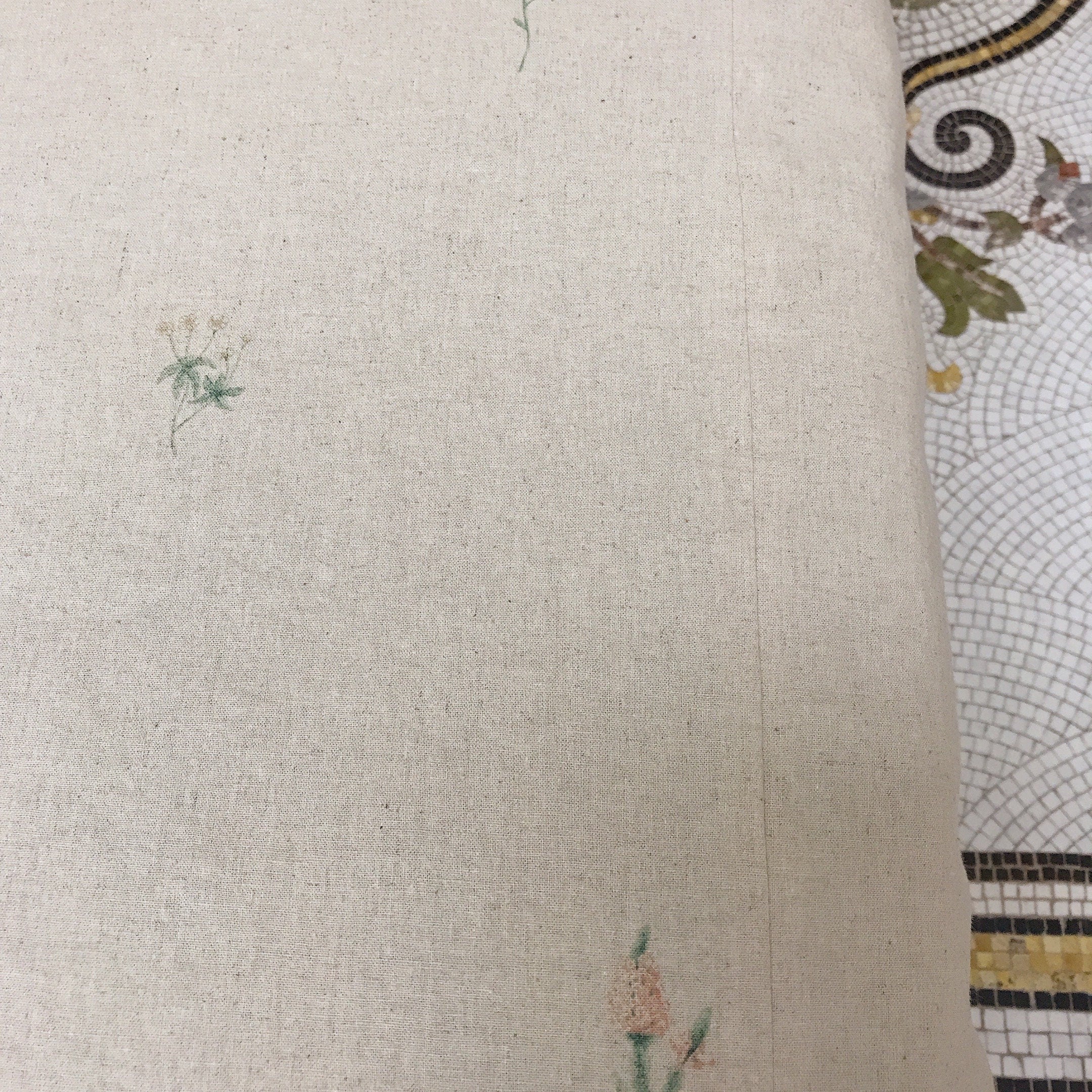 Subtle Botanical Duvet Cover on Natural Beige