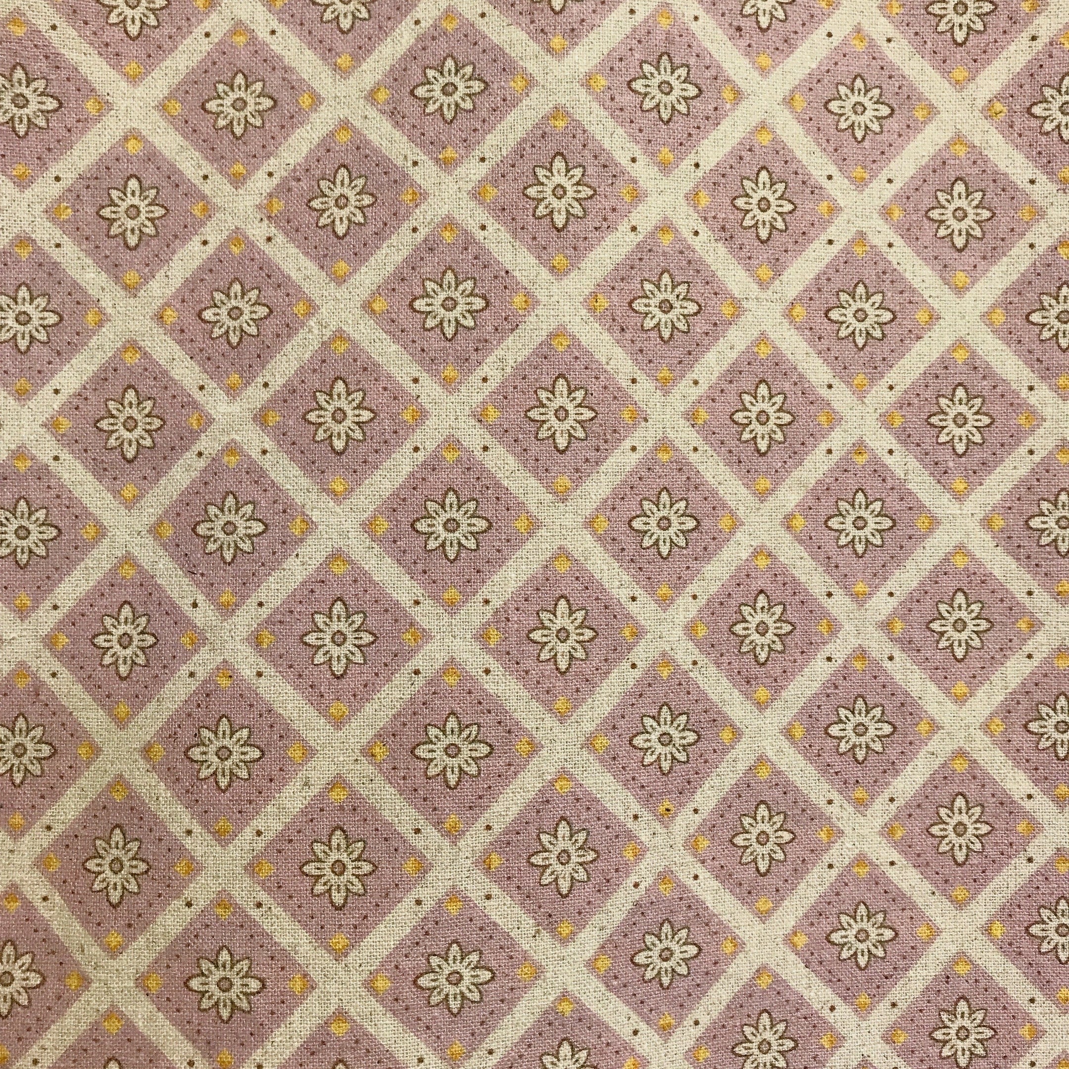 Brownish Purple Rhombus Curtain on Natural Beige