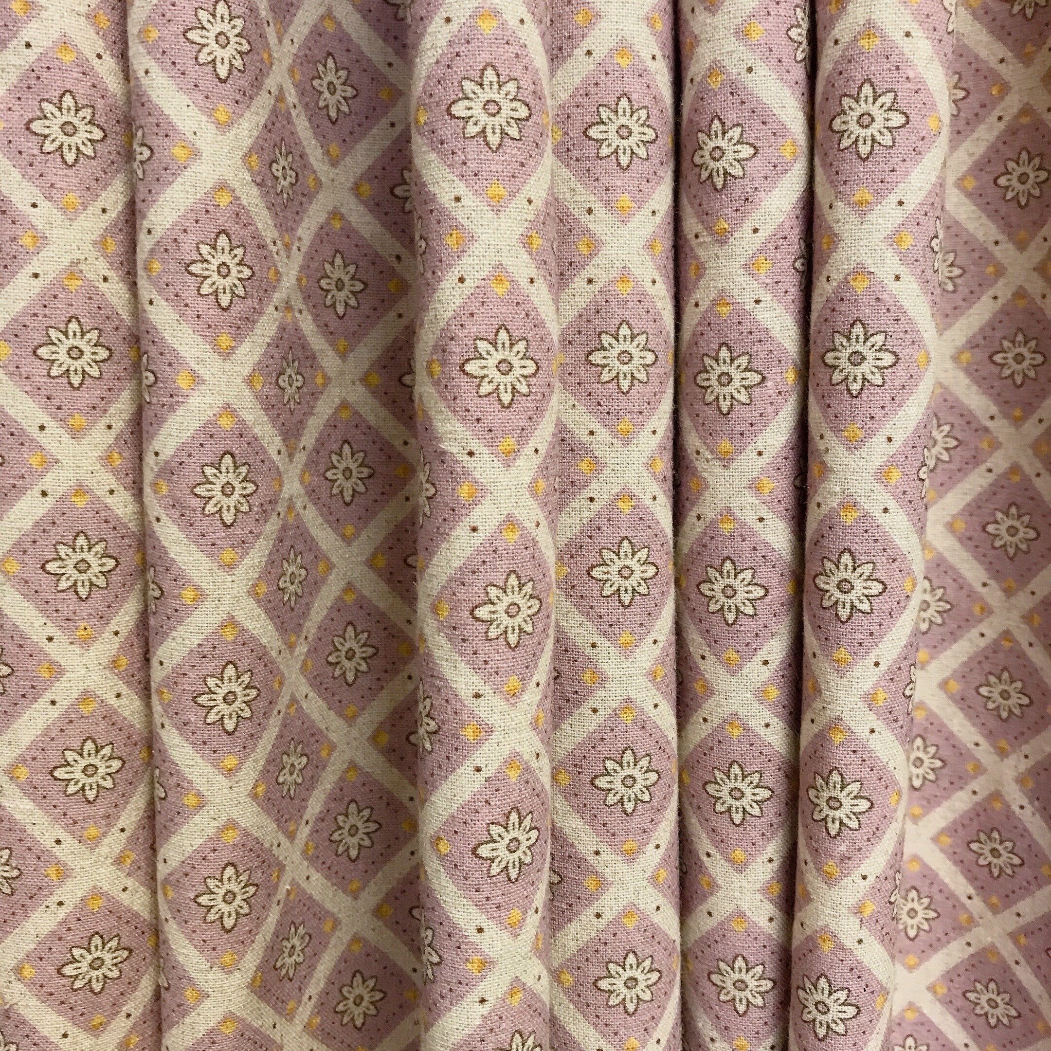 Brownish Purple Rhombus Curtain on Natural Beige