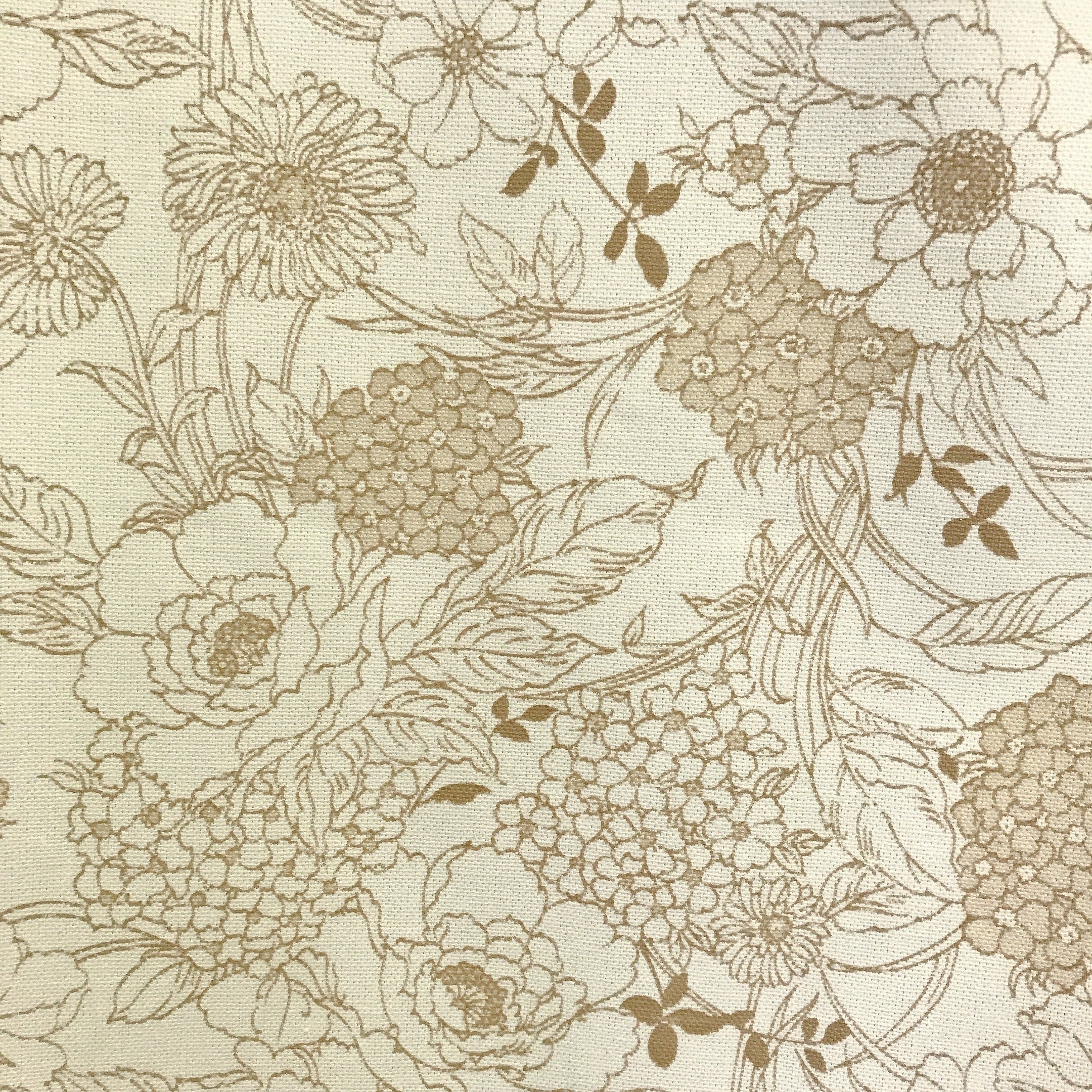 Brown Floral Curtain on Natural Beige
