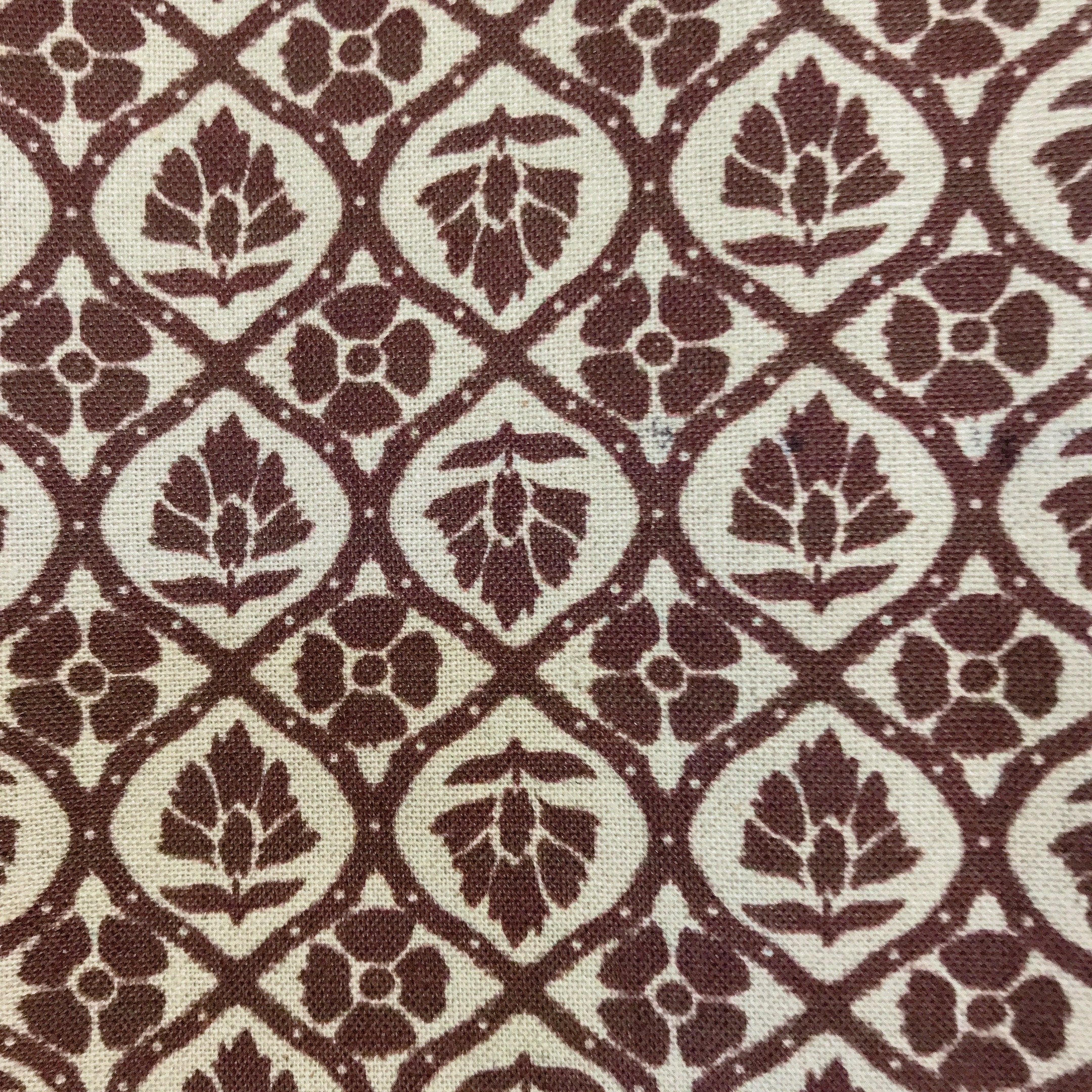 Dark Brown Floral Curtain on Natural Beige