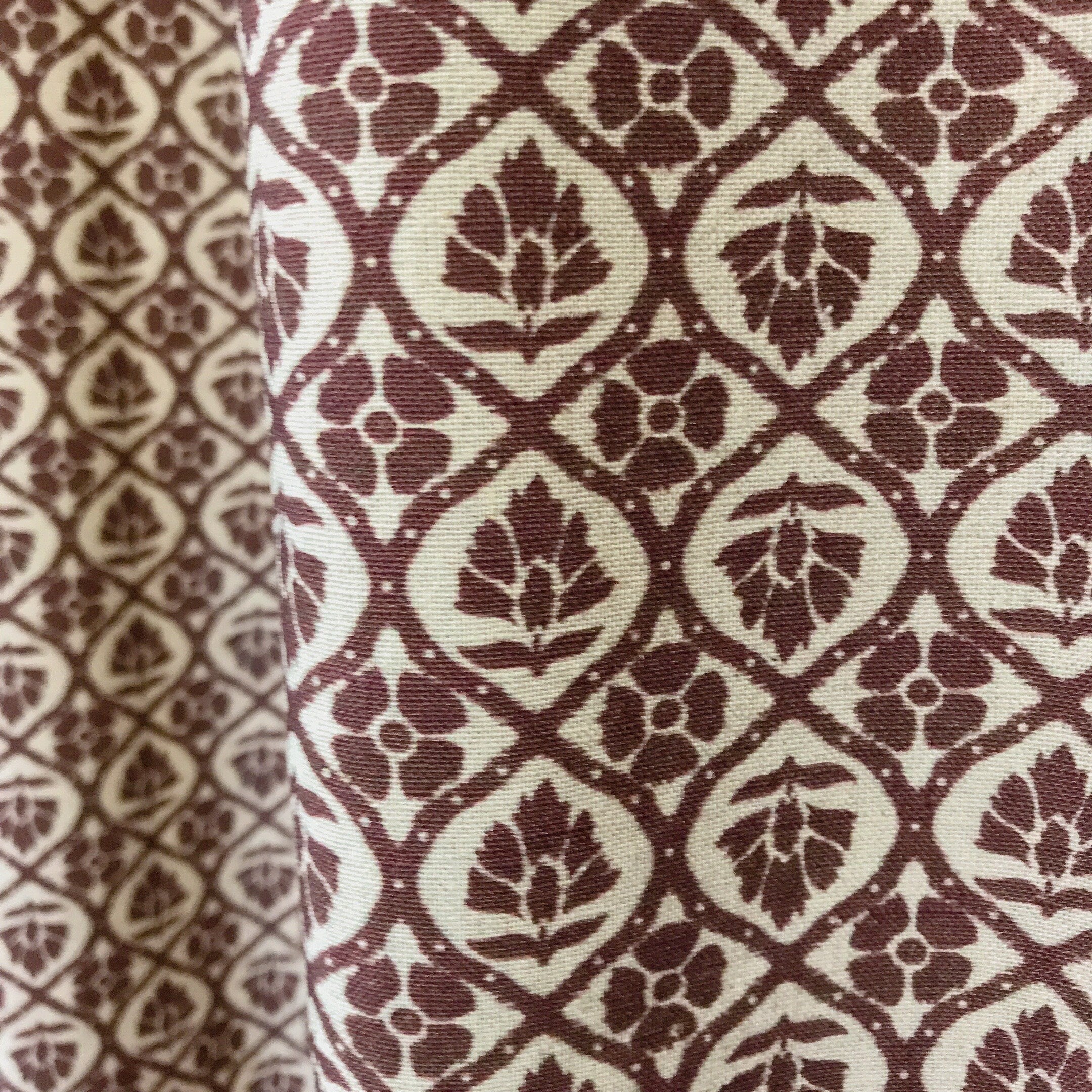 Dark Brown Floral Curtain on Natural Beige