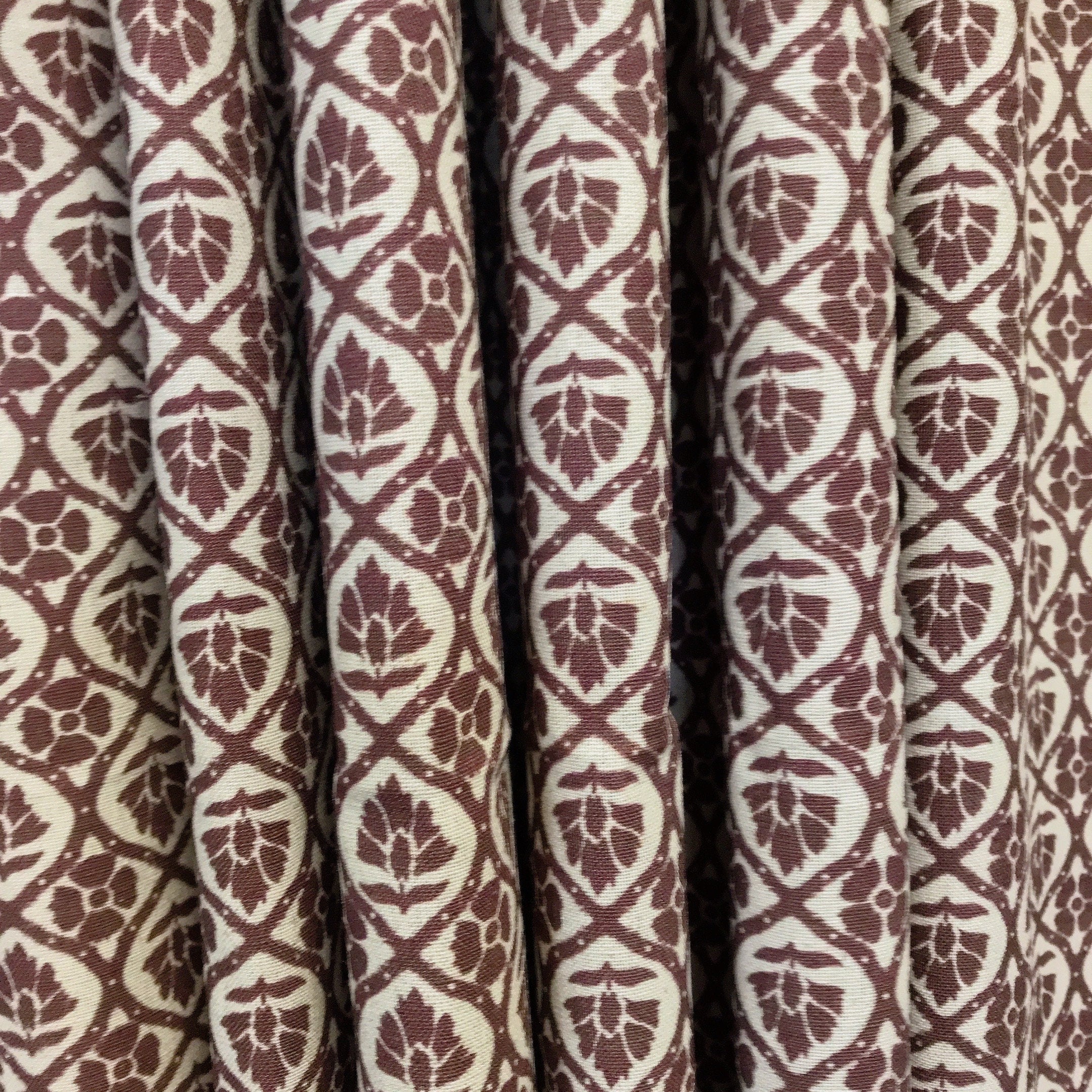 Dark Brown Floral Curtain on Natural Beige