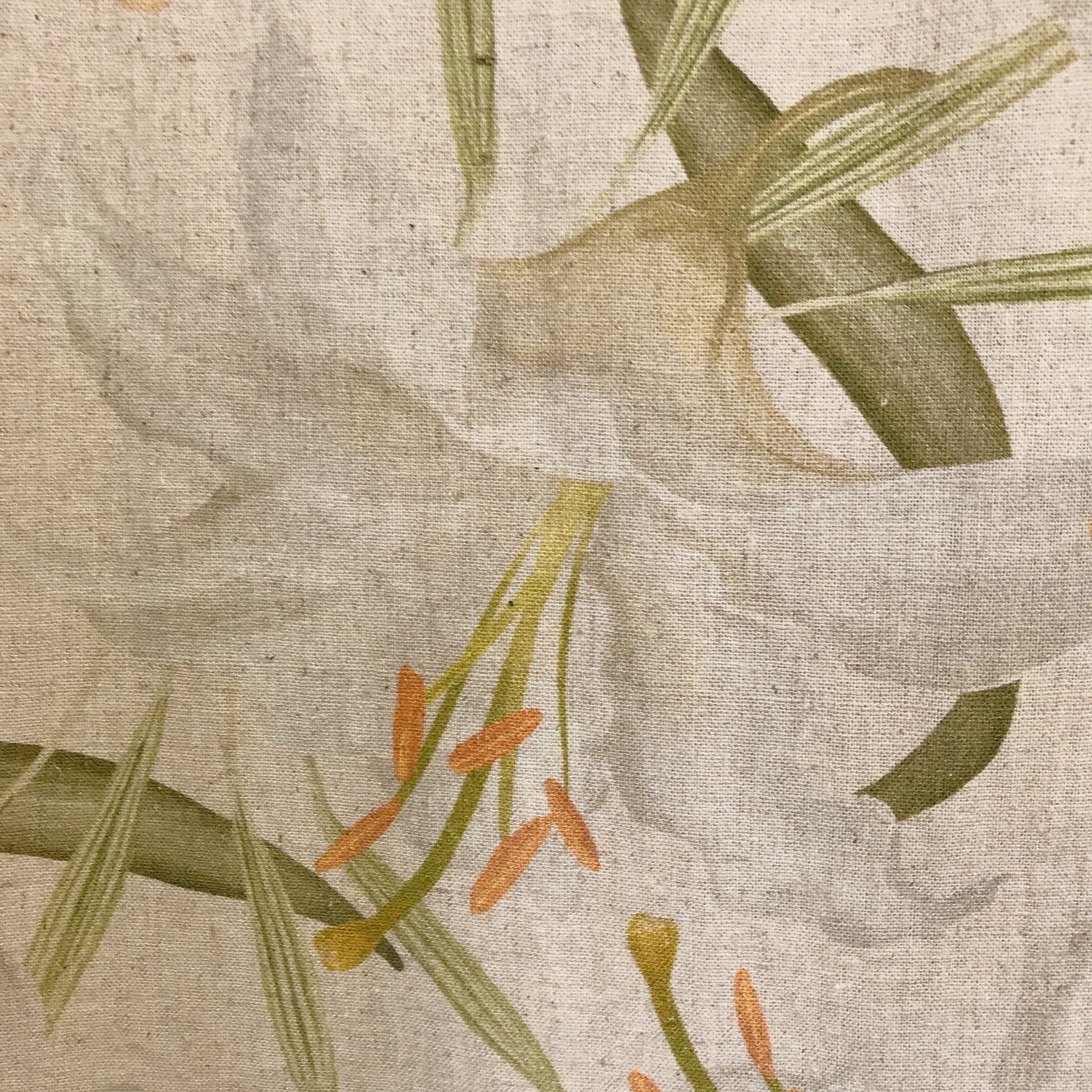 Light Grey Floral Curtain on Natural Beige