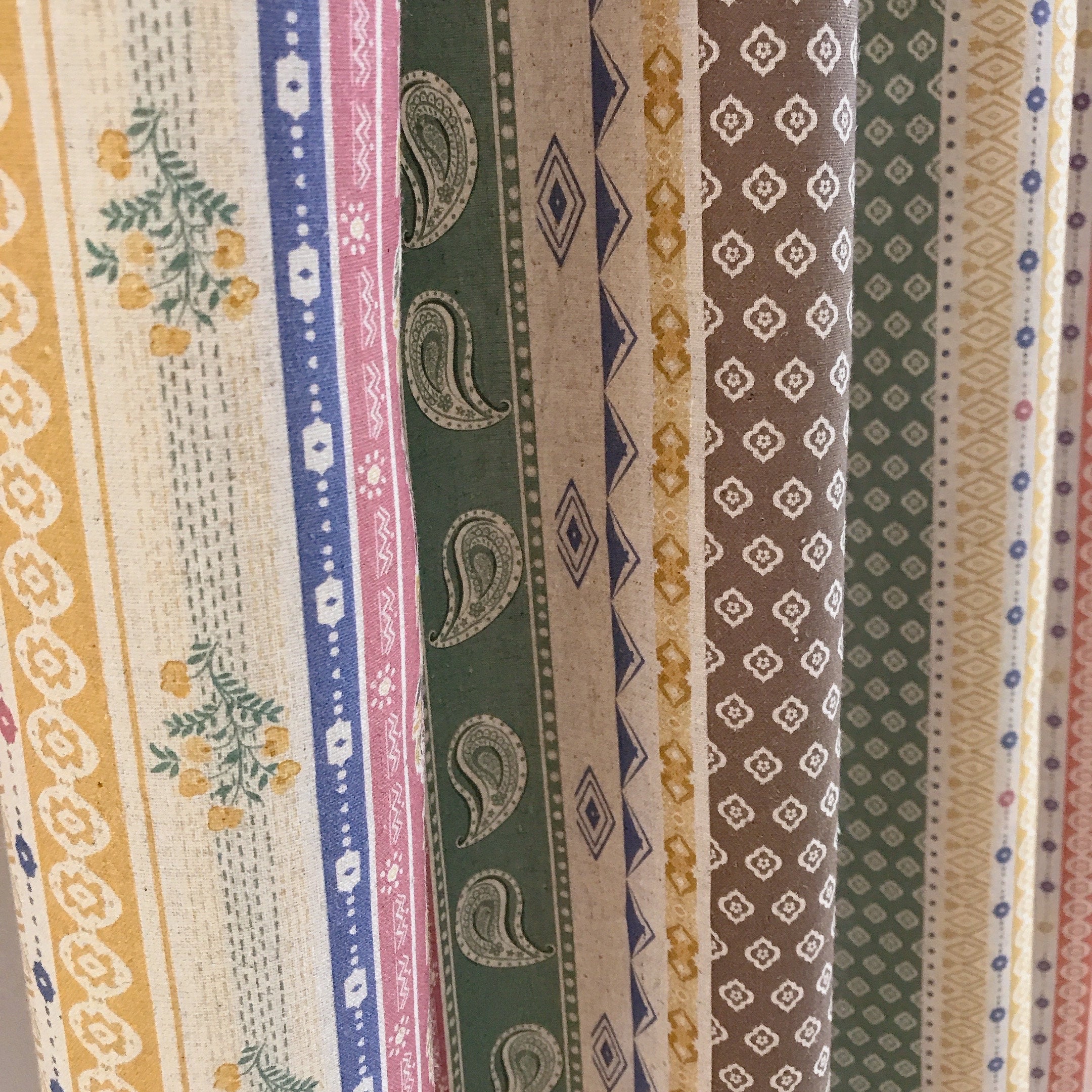 Multicolor Ethnic Print Curtain on Natural Beige