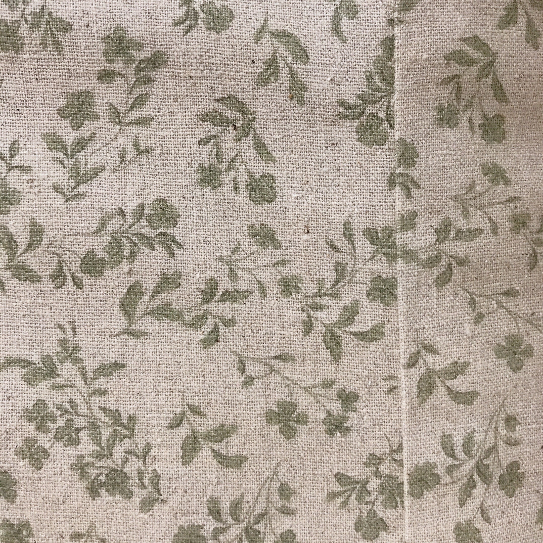 Sage Green Floral Duvet Cover in Natural Beige