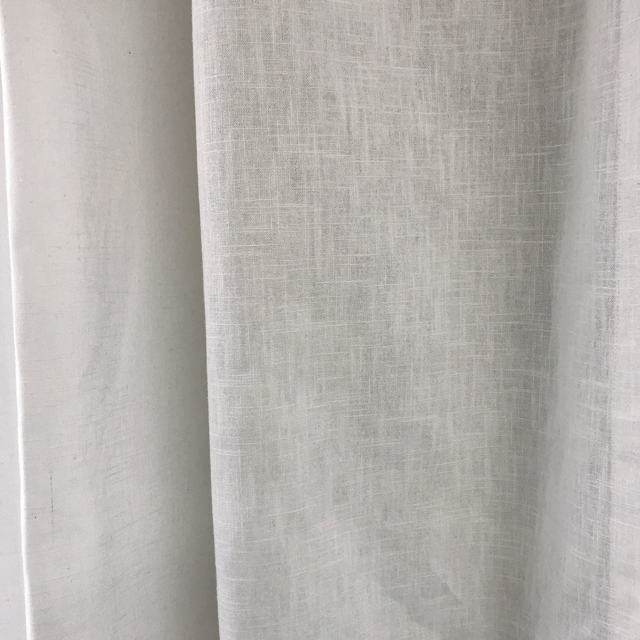 Soft Natural White Linen Curtain