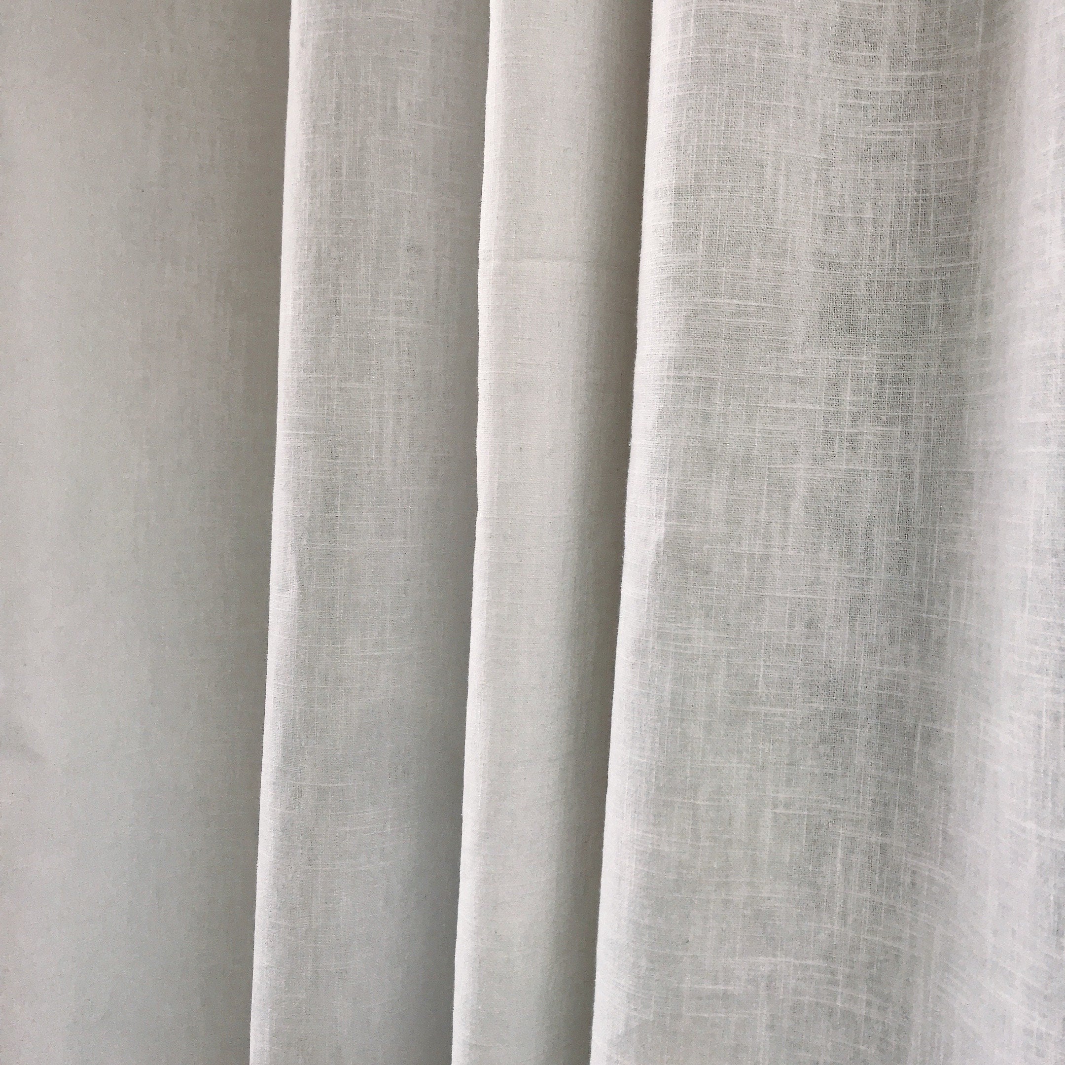 Soft Natural White Linen Curtain