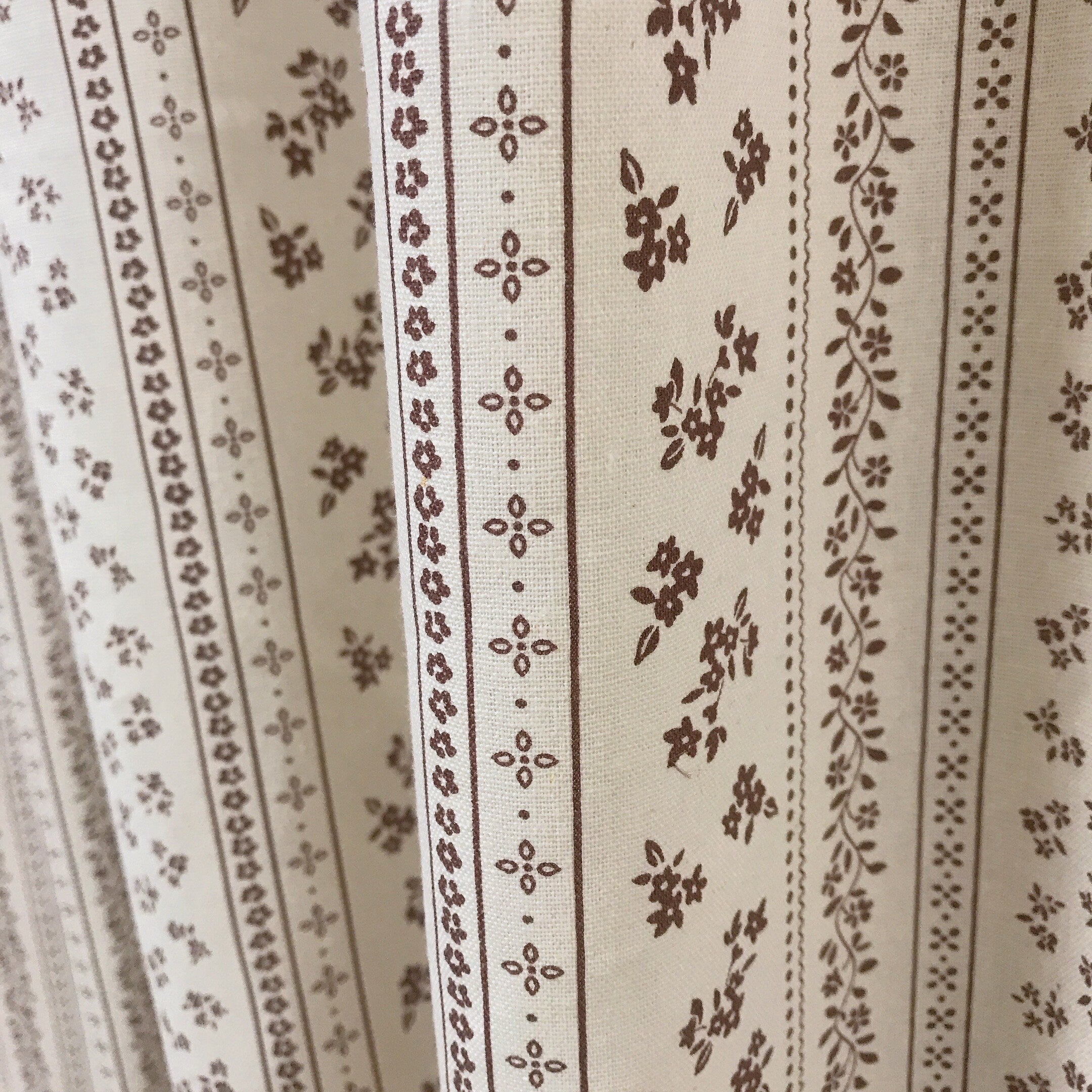 Brown Floral Curtain on Natural Beige
