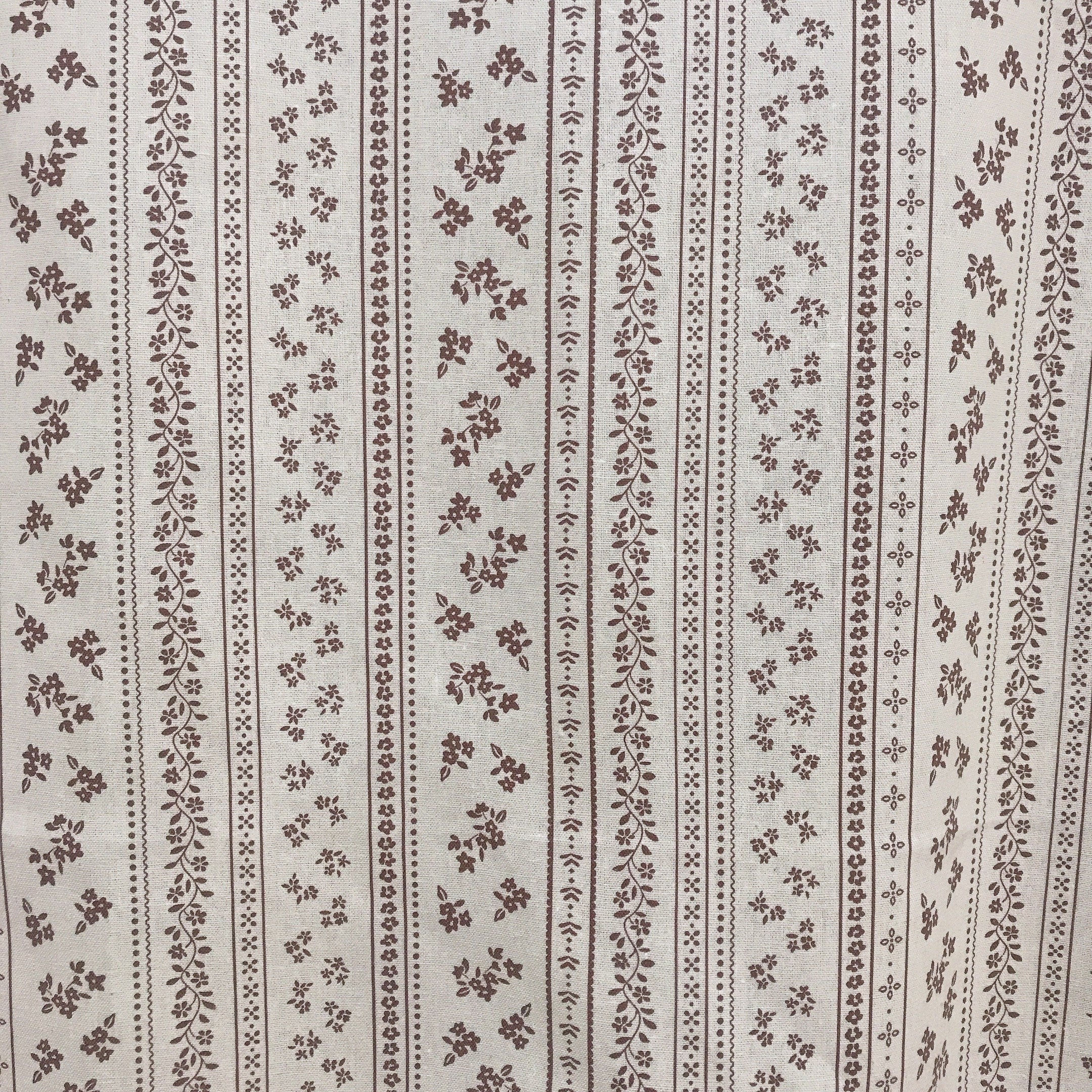 Brown Floral Curtain on Natural Beige