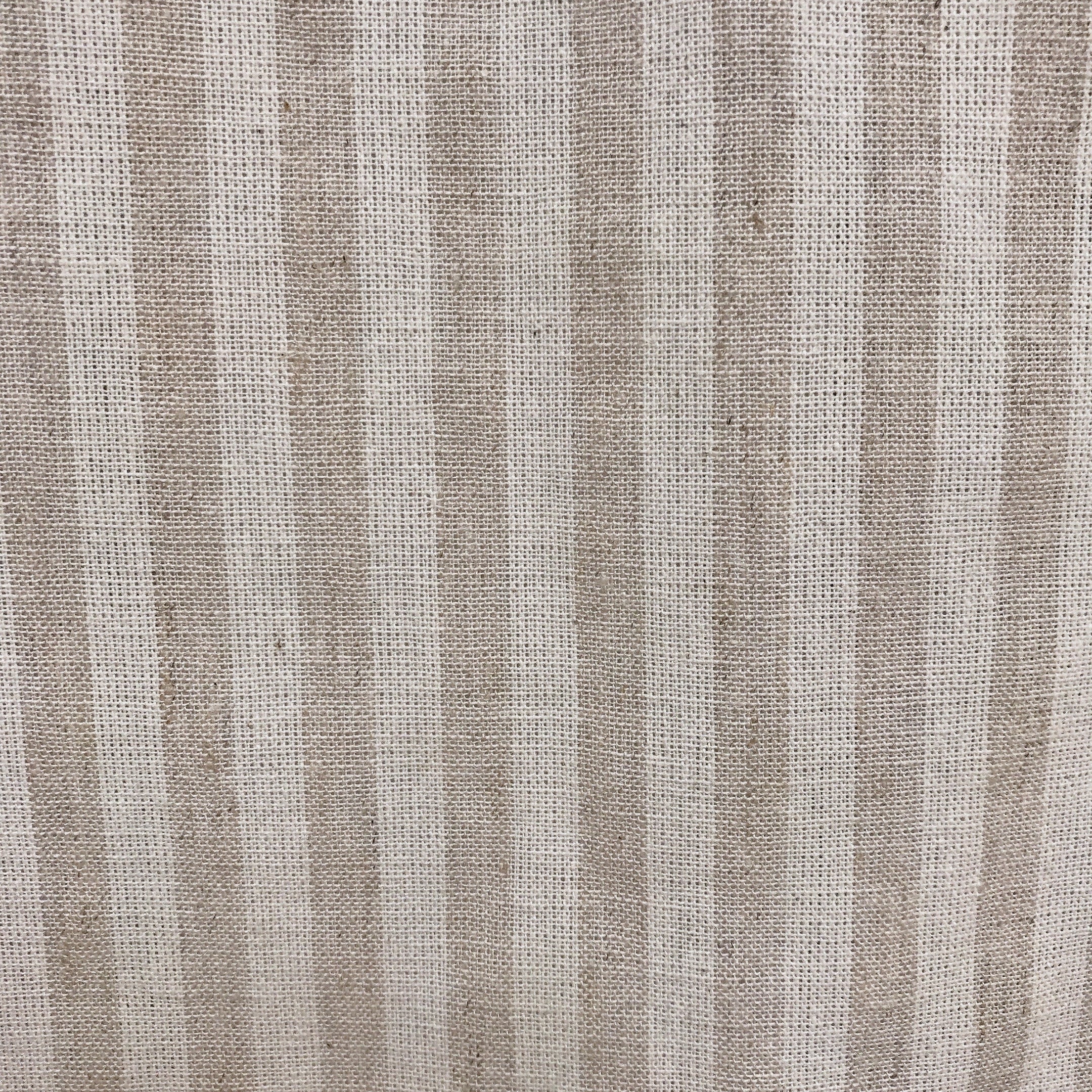Oatmeal Vertical Stripe Linen Curtain on Natural Beige