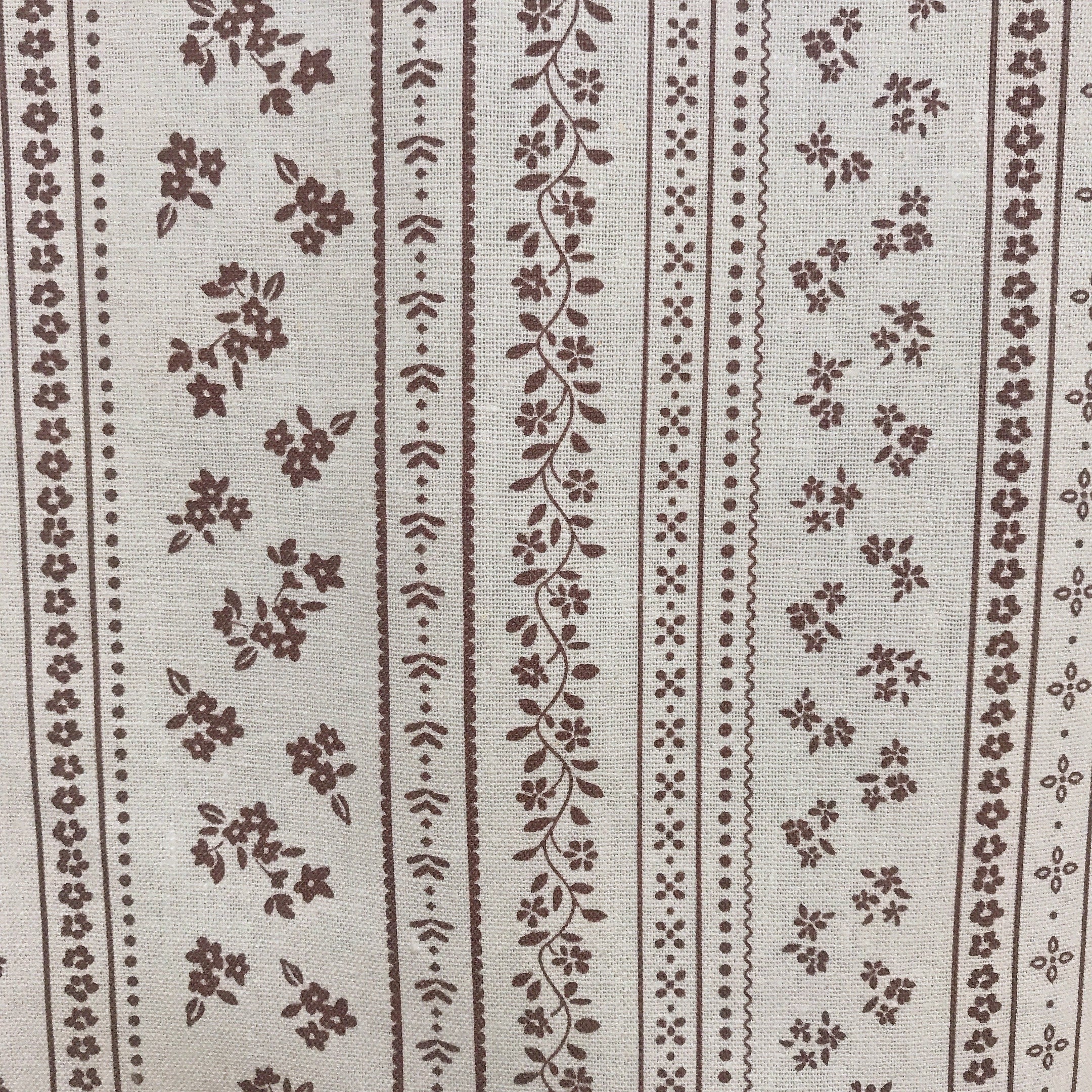 Brown Floral Curtain on Natural Beige