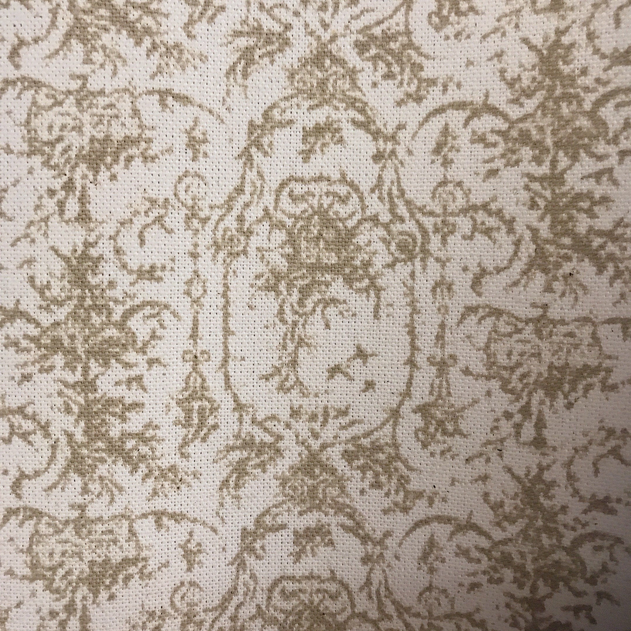 Camel Brown Wildflowers Curtain on Natural Beige