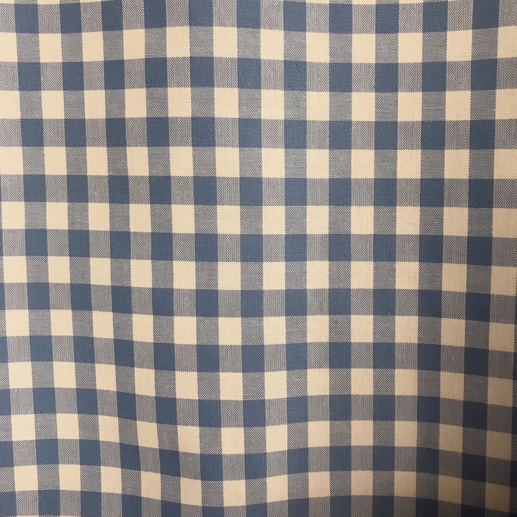 Light Blue and White Mini Gingham Curtain