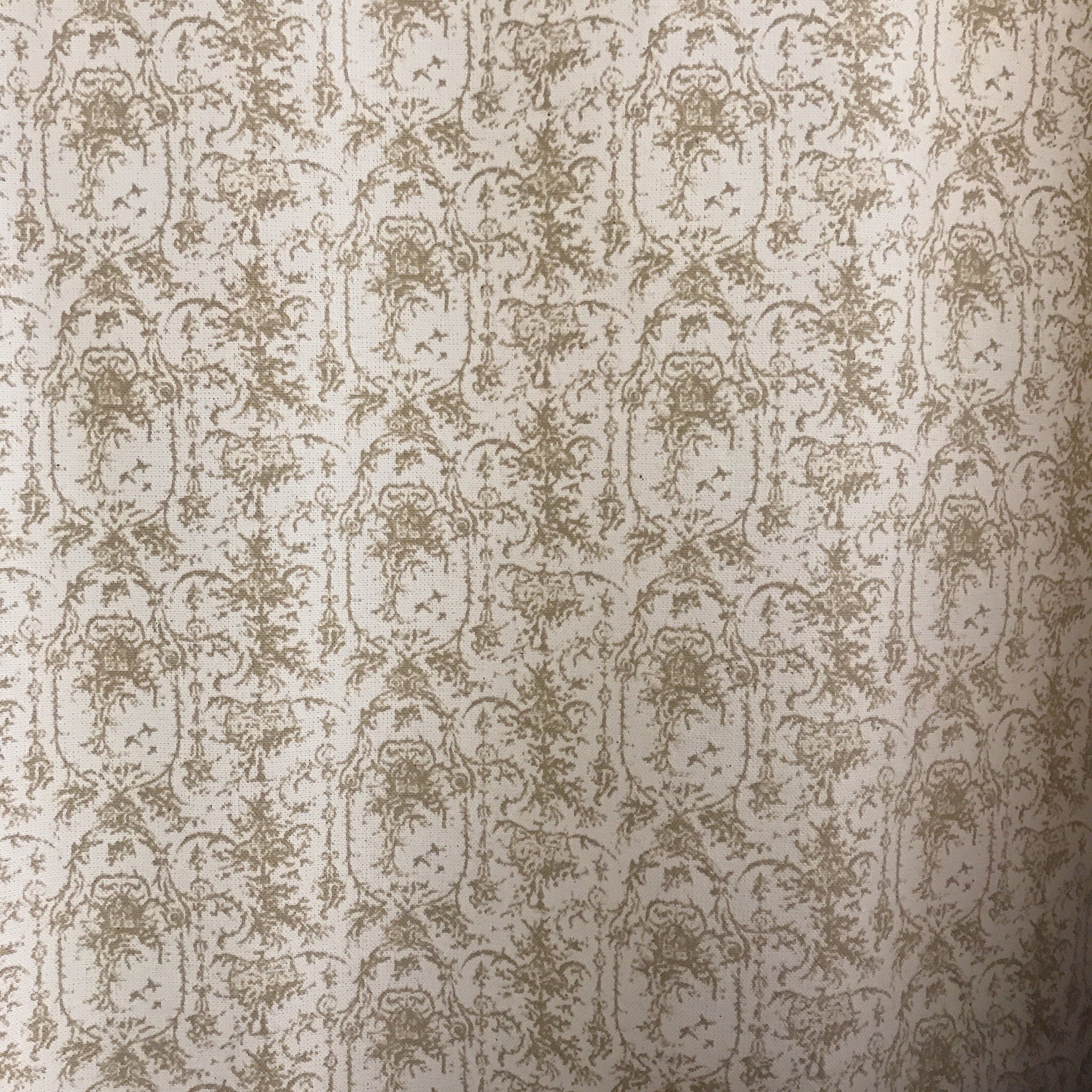 Camel Brown Wildflowers Curtain on Natural Beige