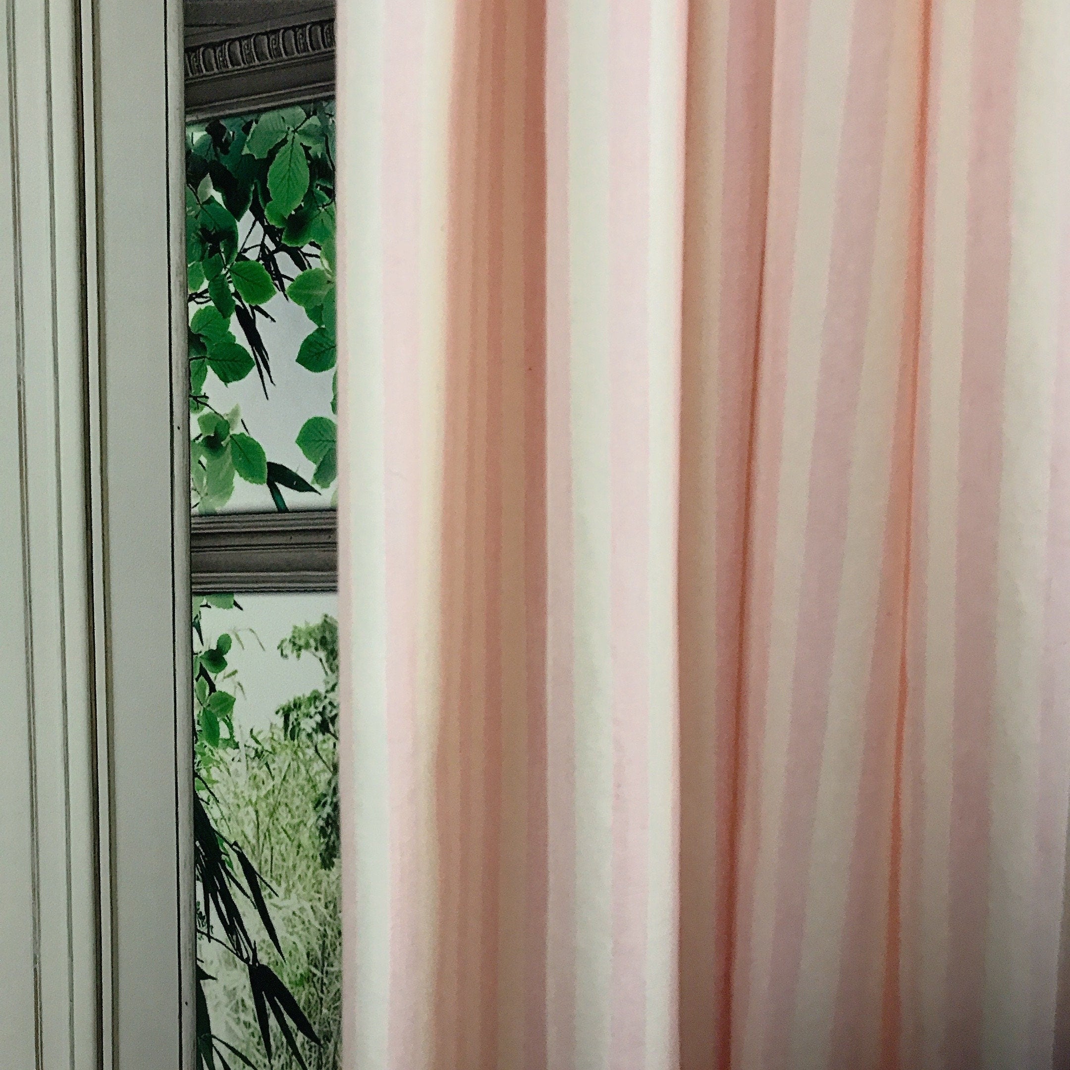 Light Pink Stripe Curtain on Ivory
