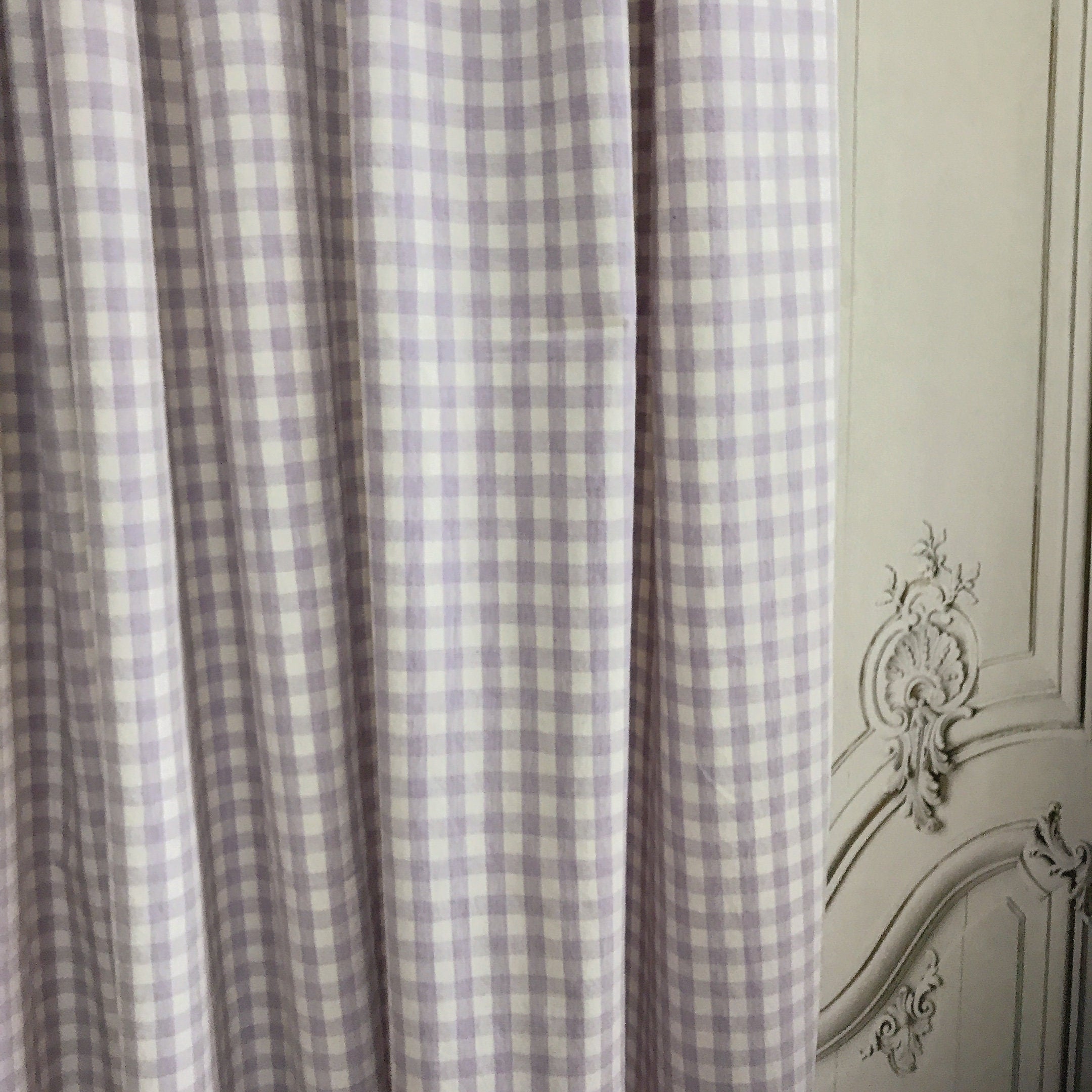 Light Lavender Mini Gingham Curtain