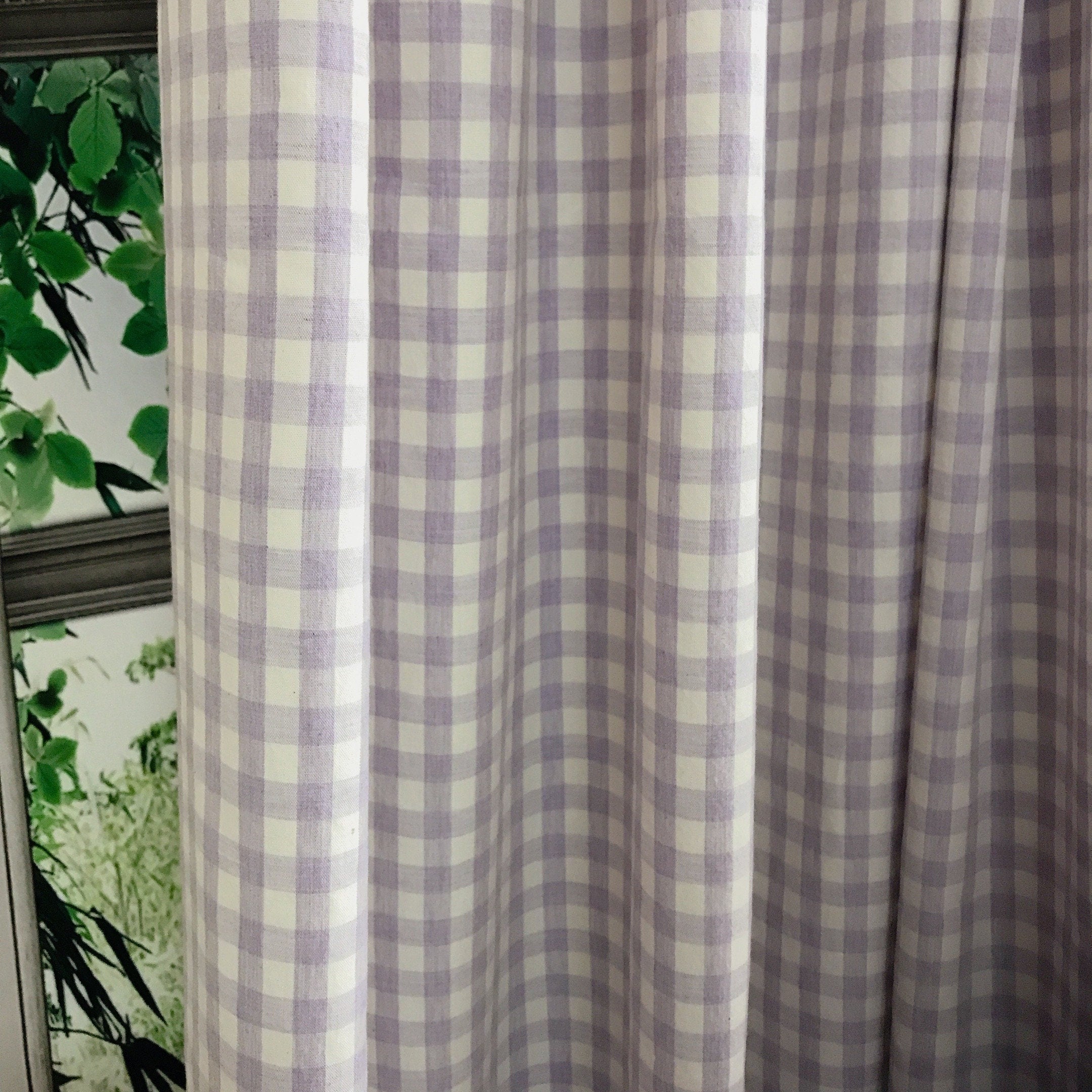 Light Lavender Mini Gingham Curtain