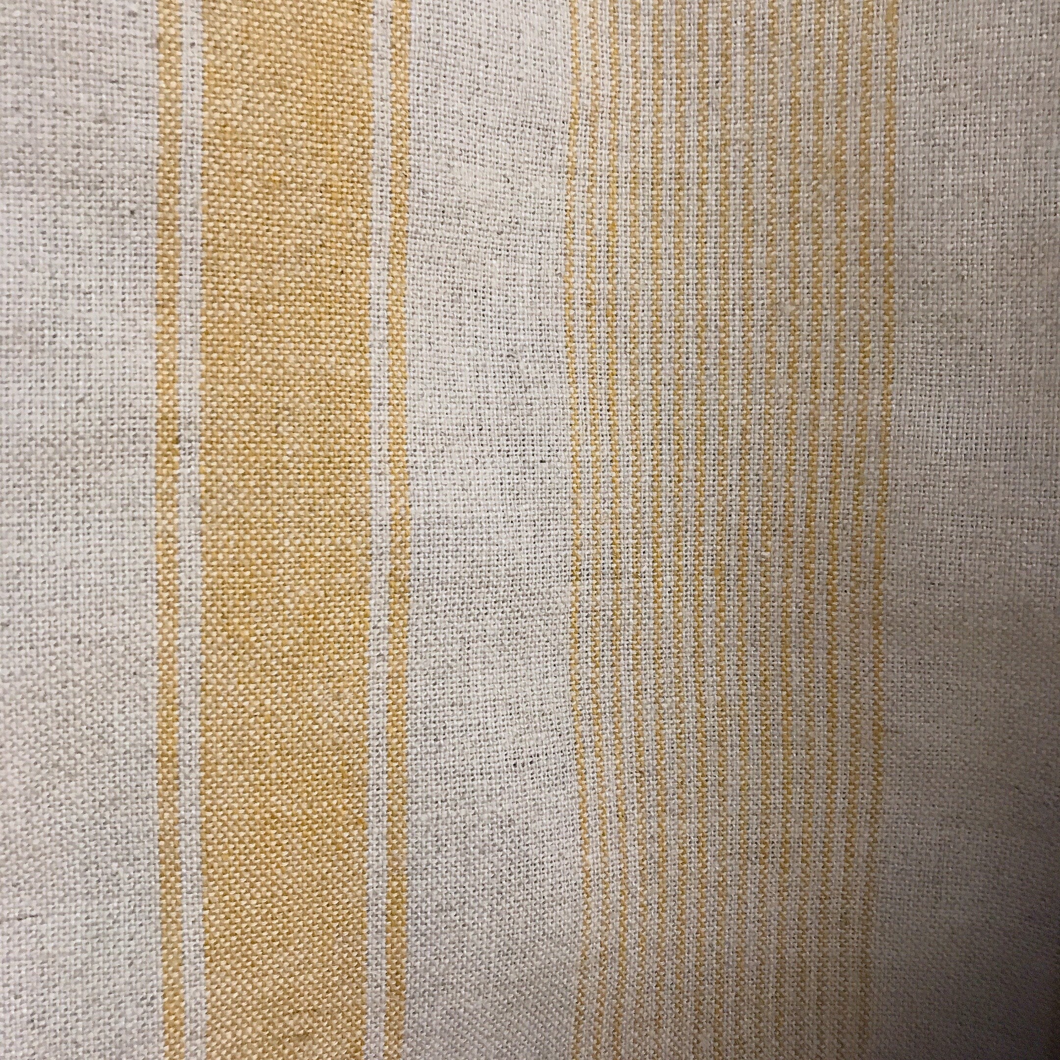 Light Mustard Stripe Linen Curtain on Natural Beige