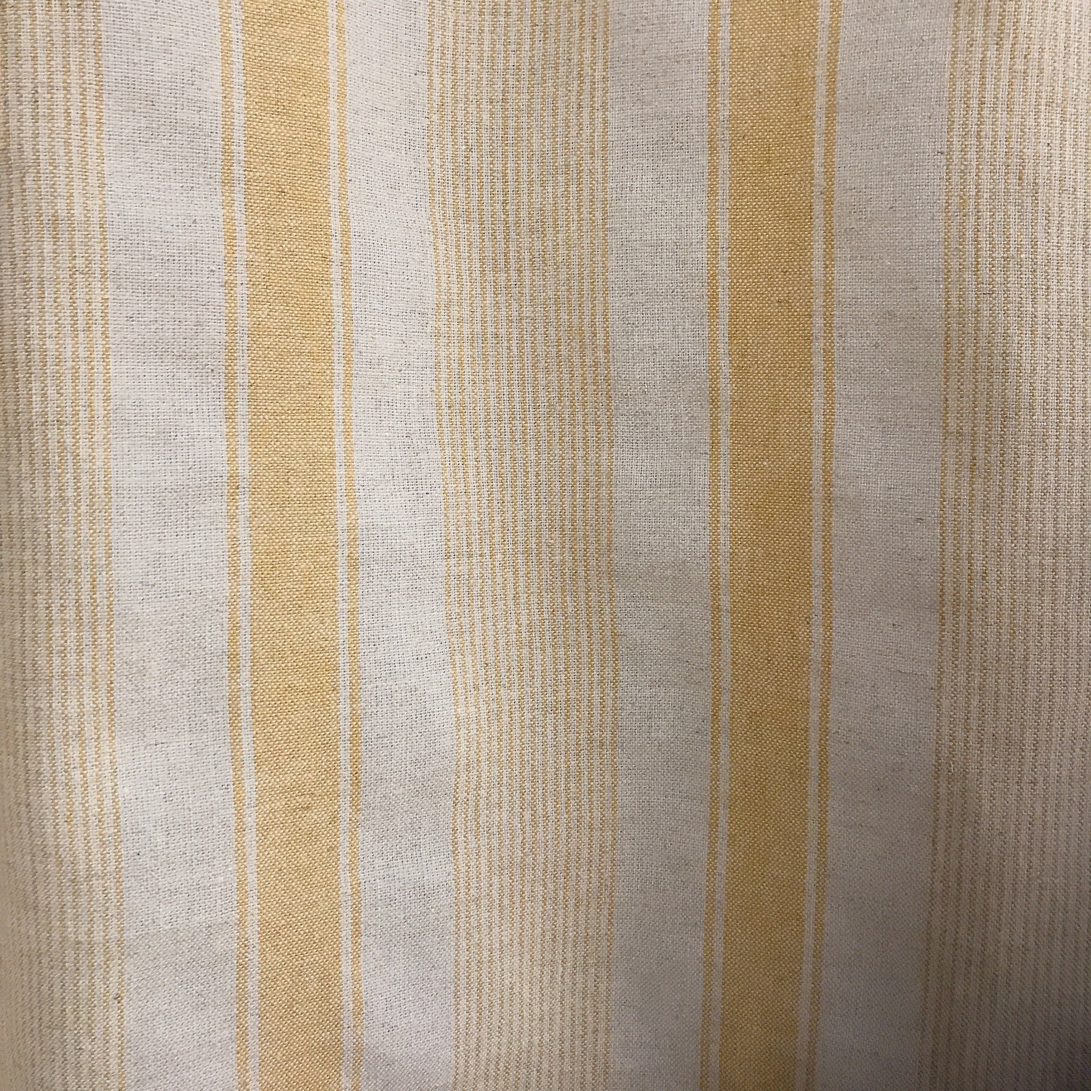 Light Mustard Stripe Linen Curtain on Natural Beige