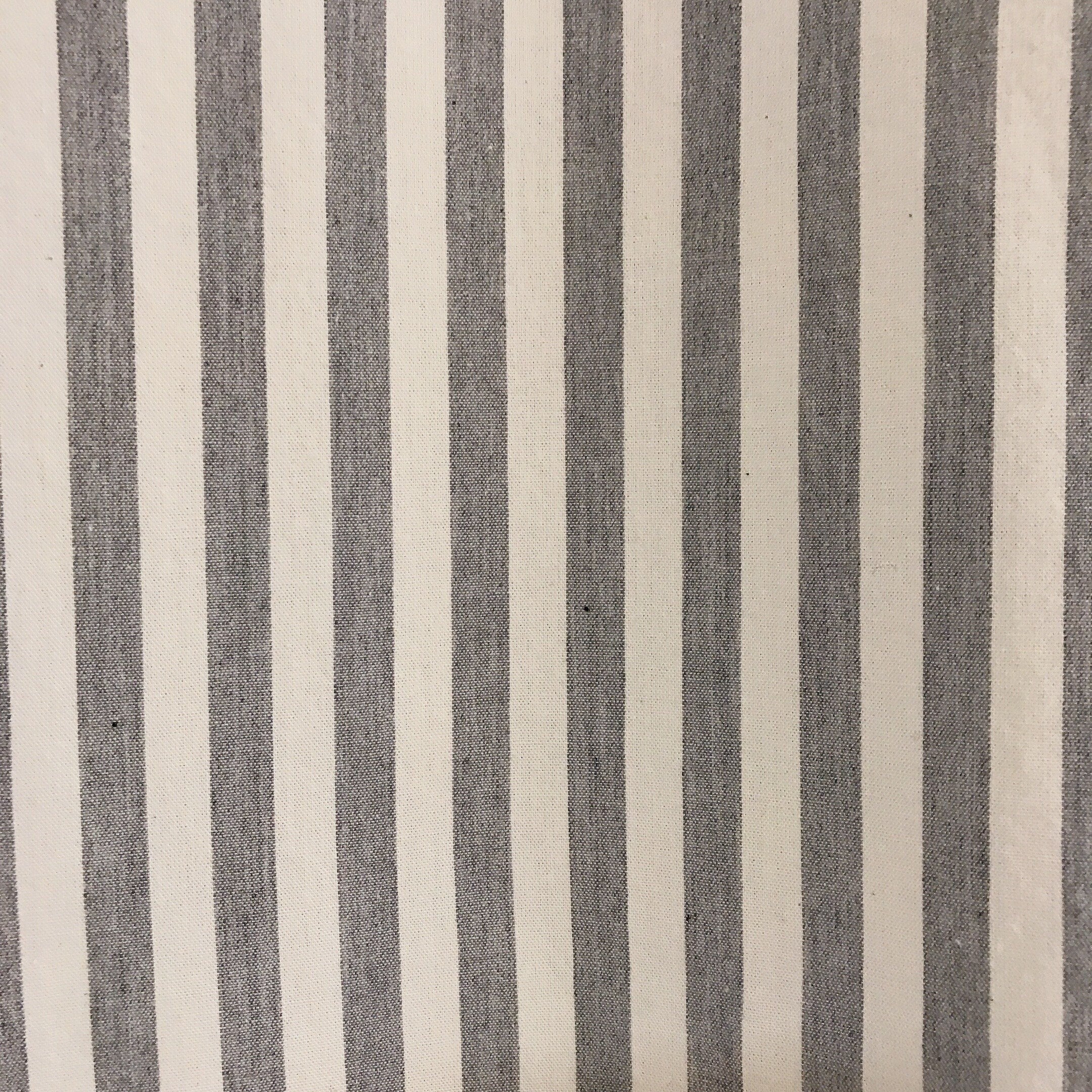 Faded Grey Stripe Curtain on Ivory