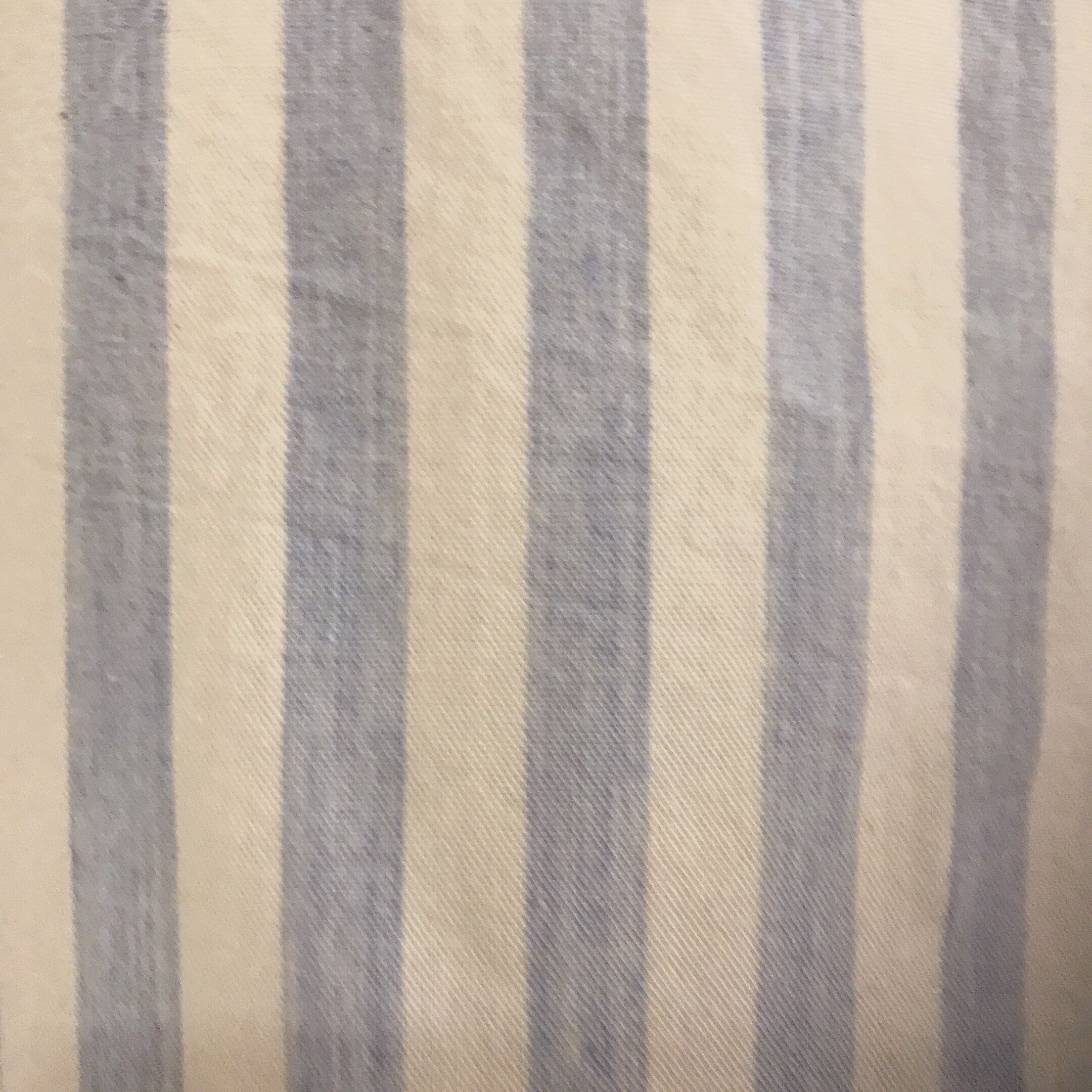 Light Blue Stripe Curtain on Ivory