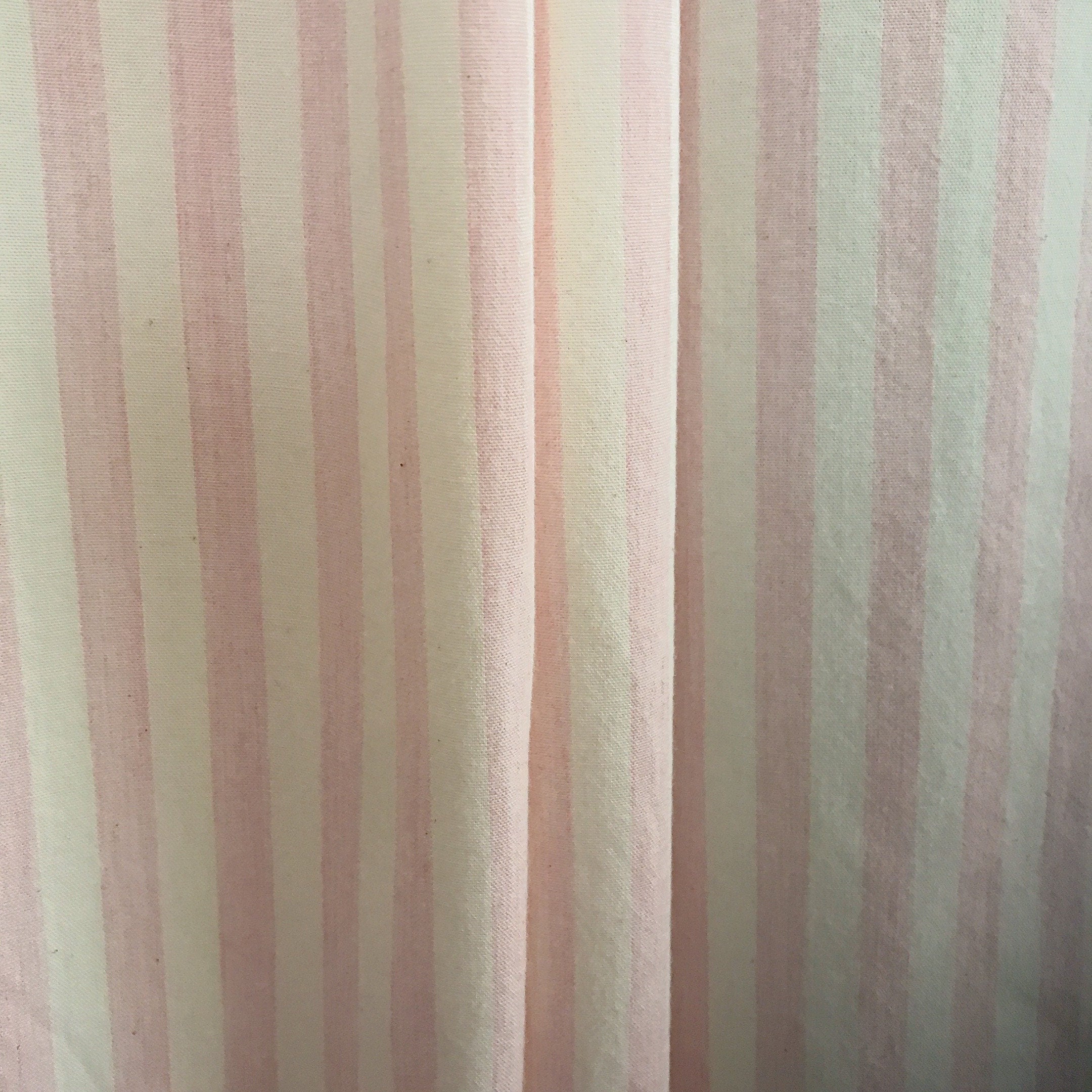 Light Pink Stripe Curtain on Ivory