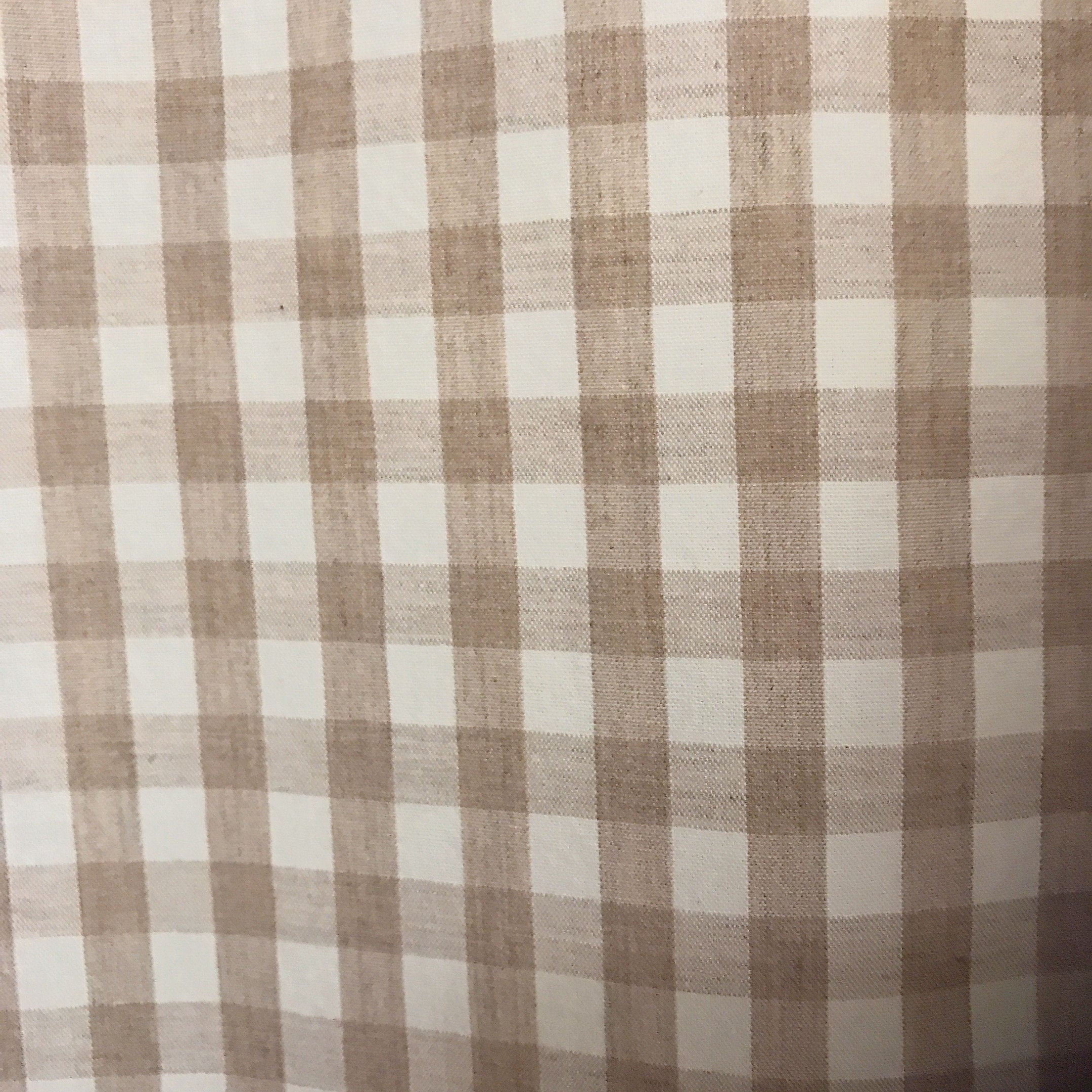 Mocha Brown and Ivory Mini Gingham Curtain