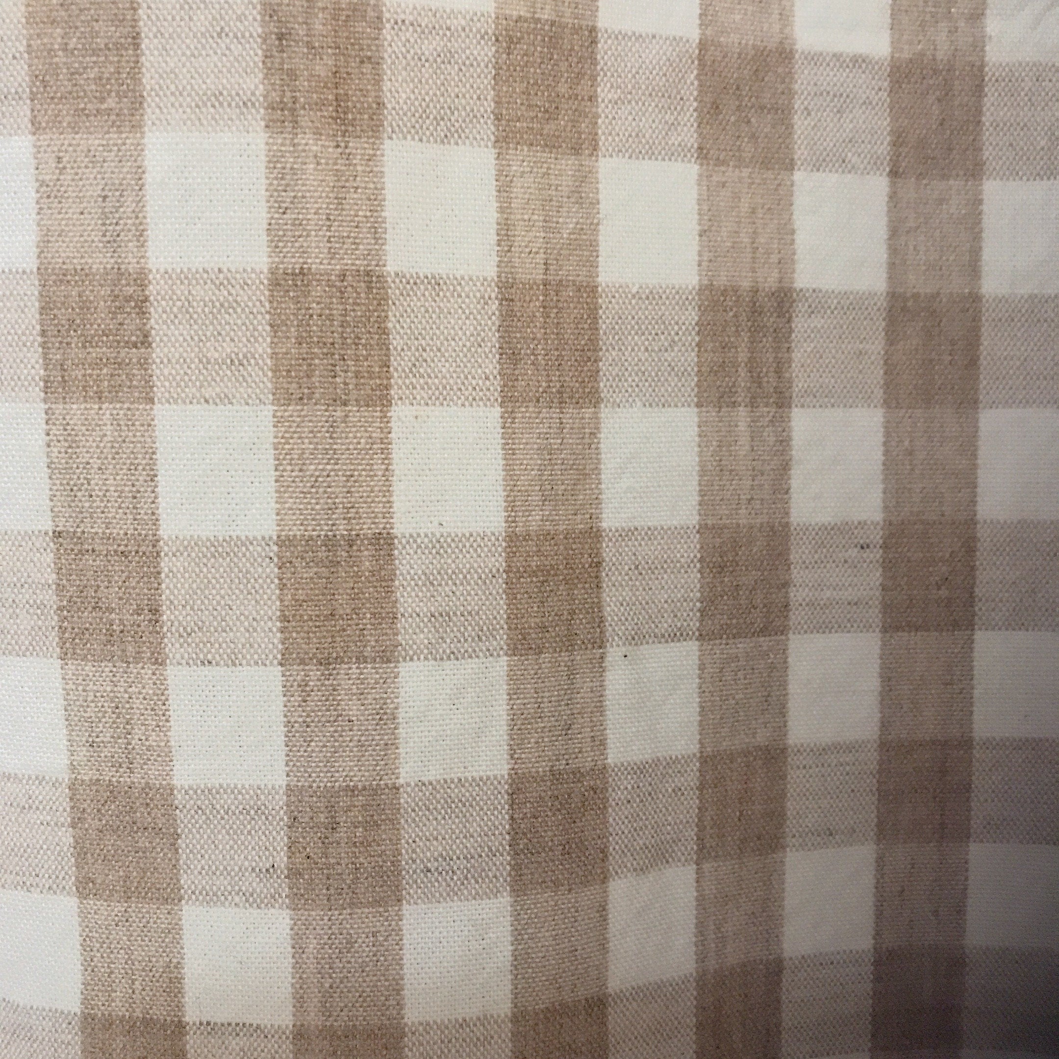 Mocha Brown and Ivory Mini Gingham Curtain