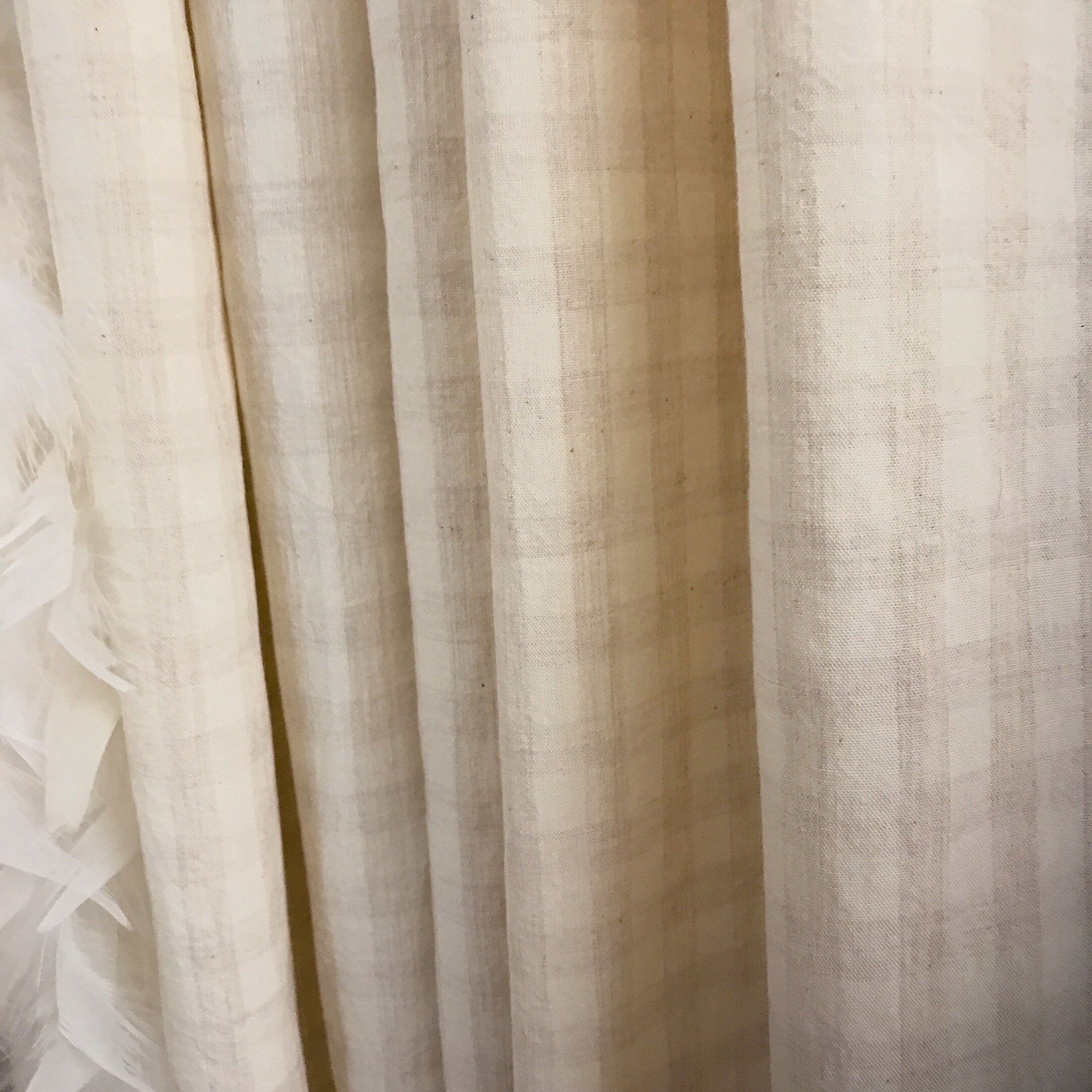 Light Oatmeal Mini Gingham Curtain