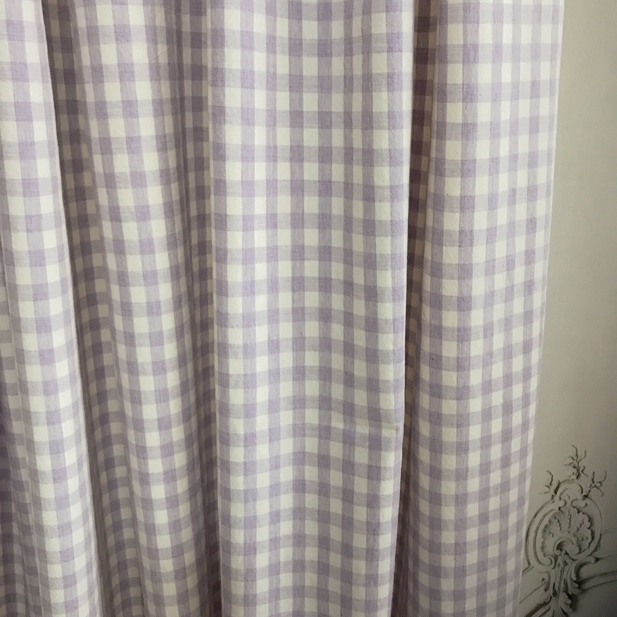 Light Lavender Mini Gingham Curtain