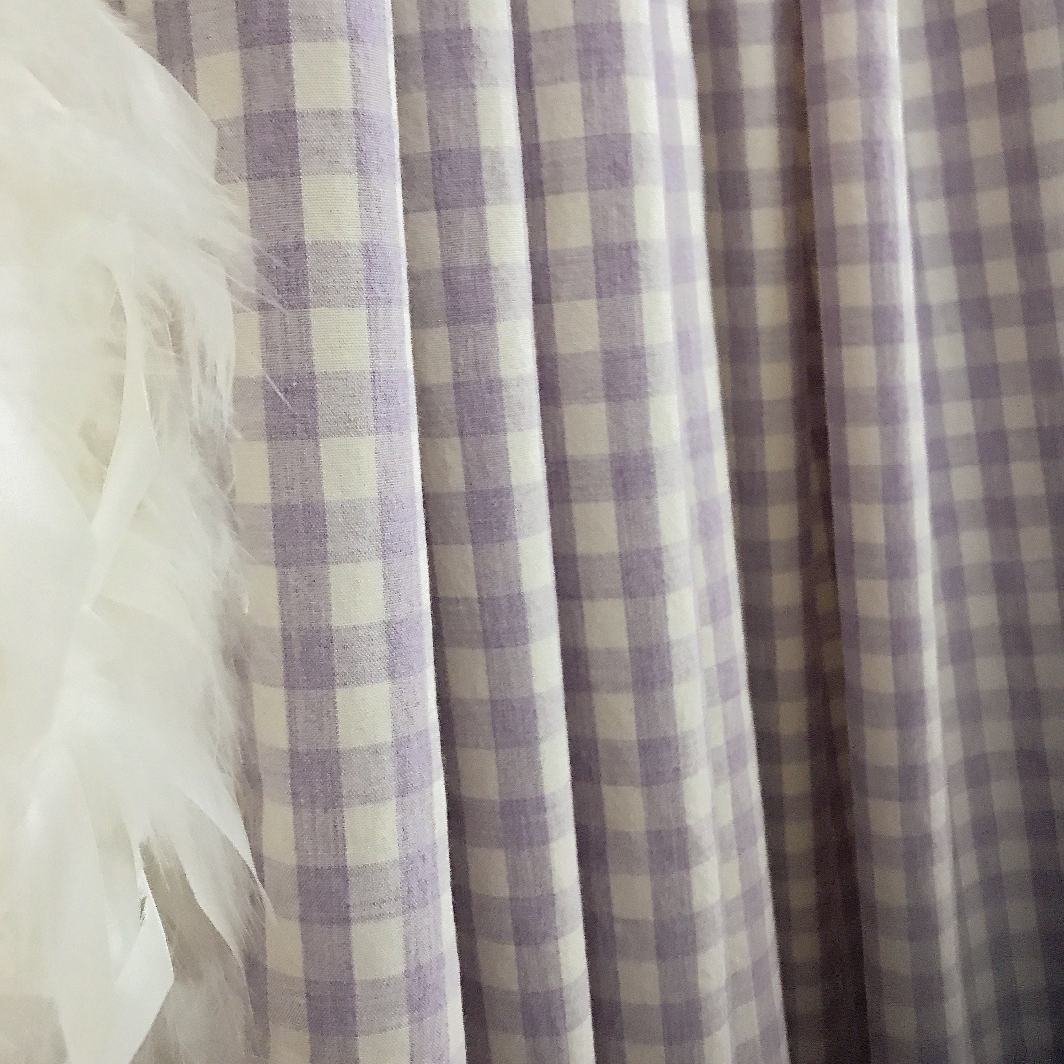 Light Lavender Mini Gingham Curtain