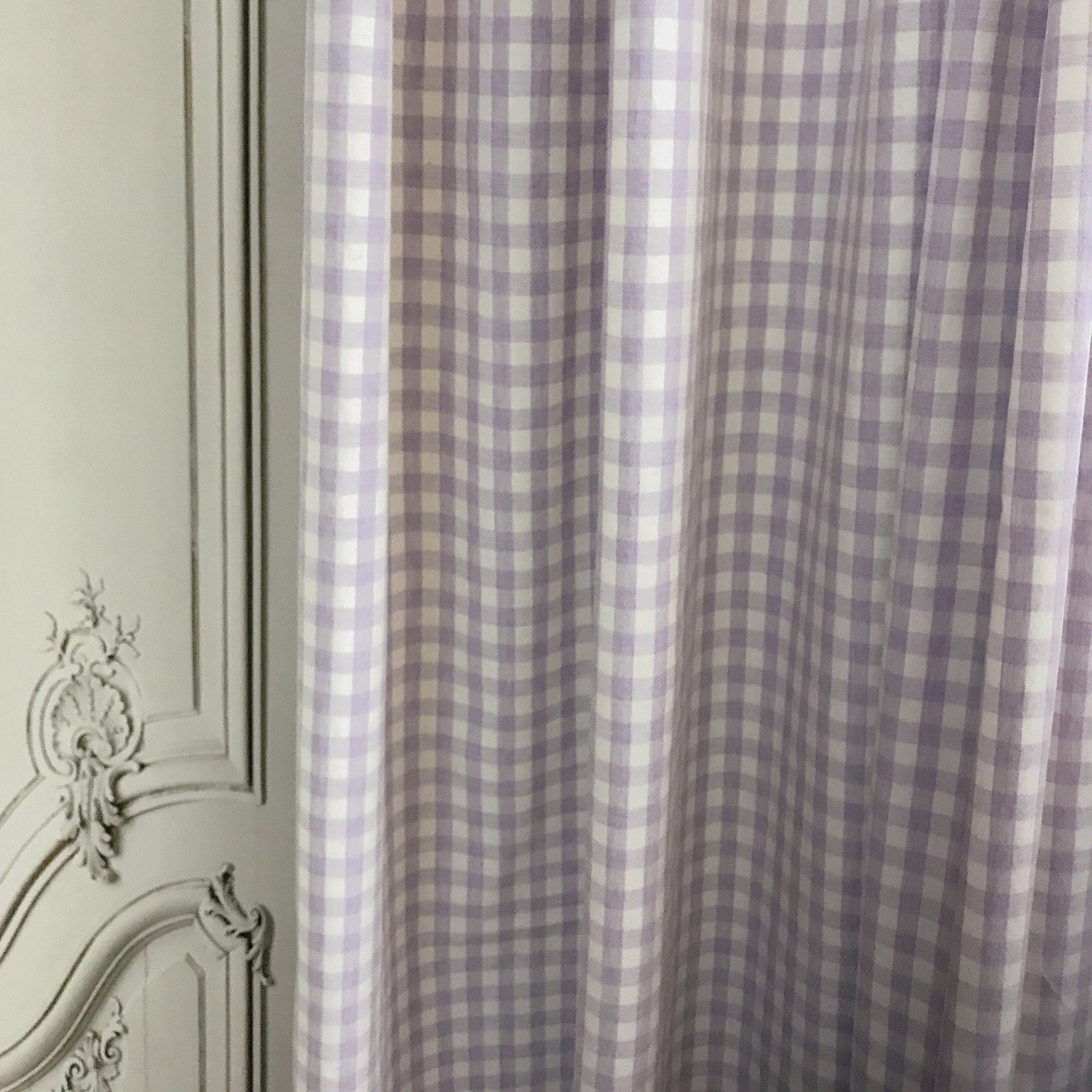 Light Lavender Mini Gingham Curtain