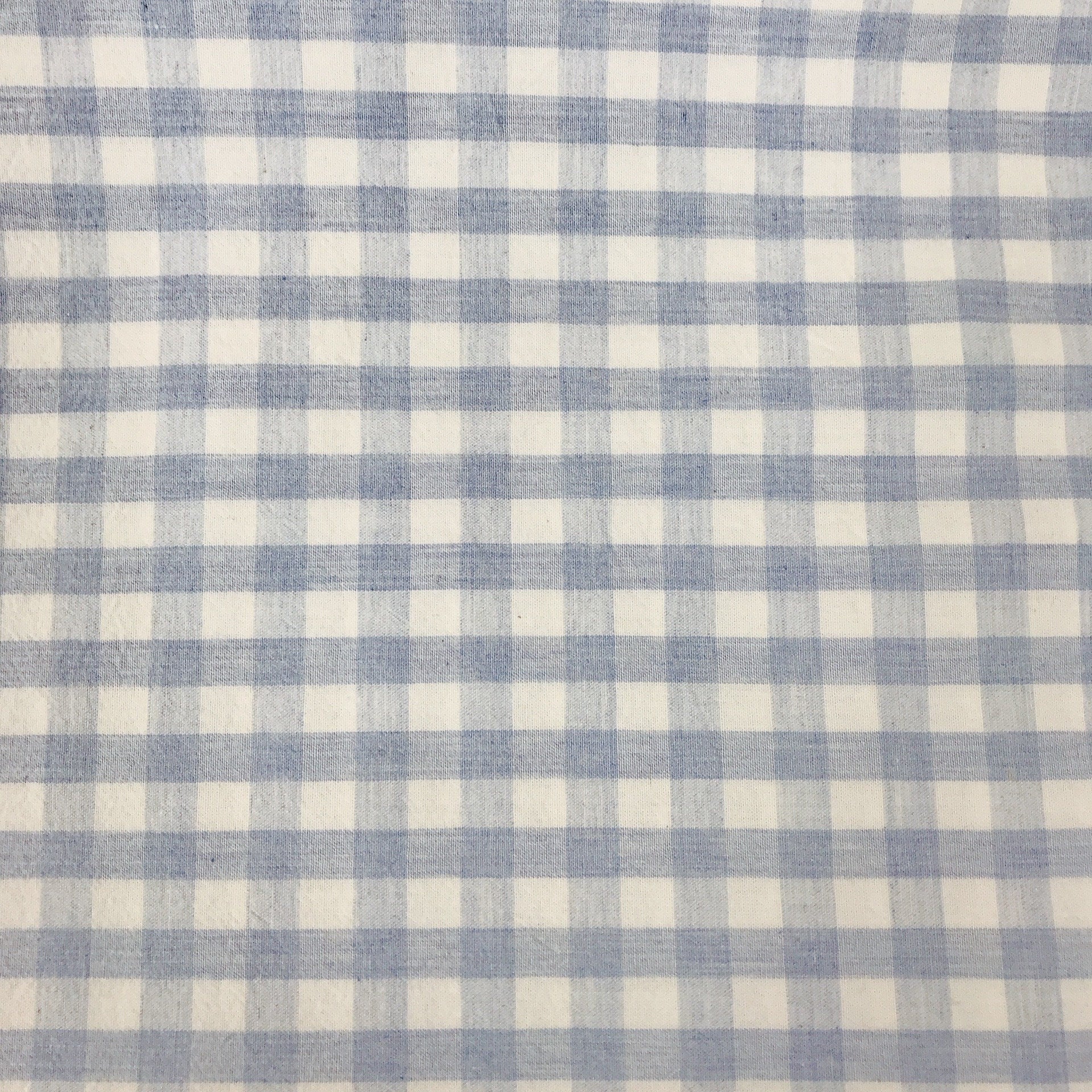 Light Blue and White Mini Gingham Curtain