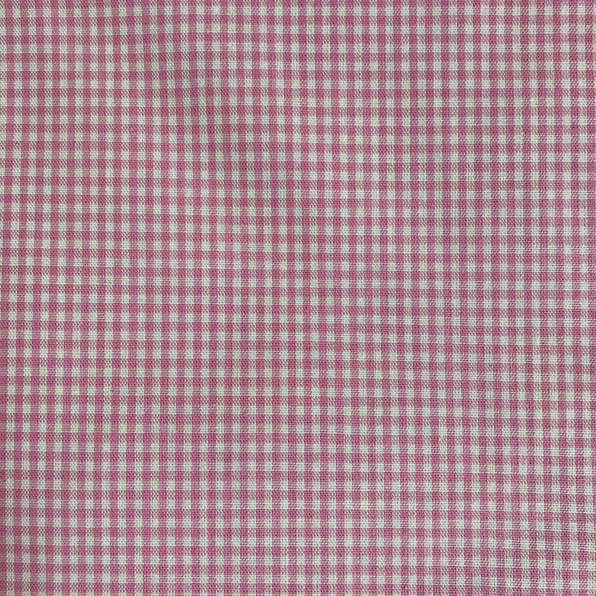 Pink and White Mini Gingham Curtain