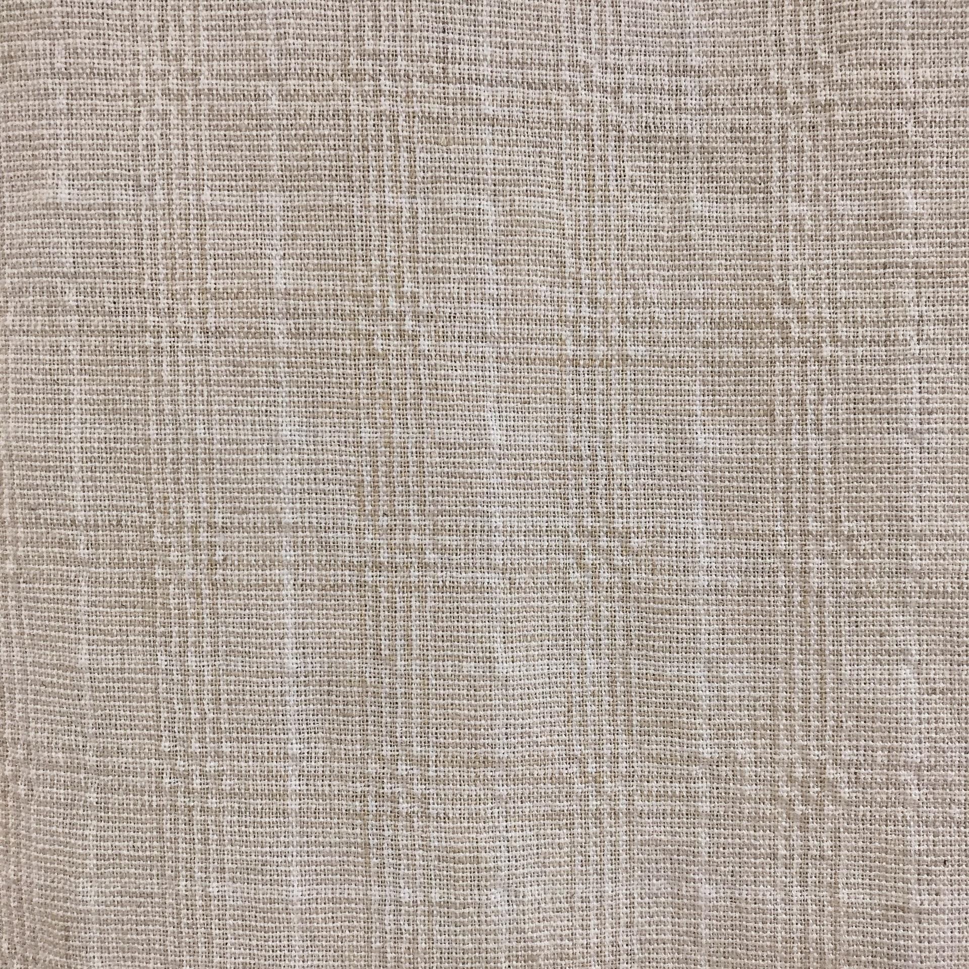 Natural Beige Tone-on-Tone Plaid Curtain