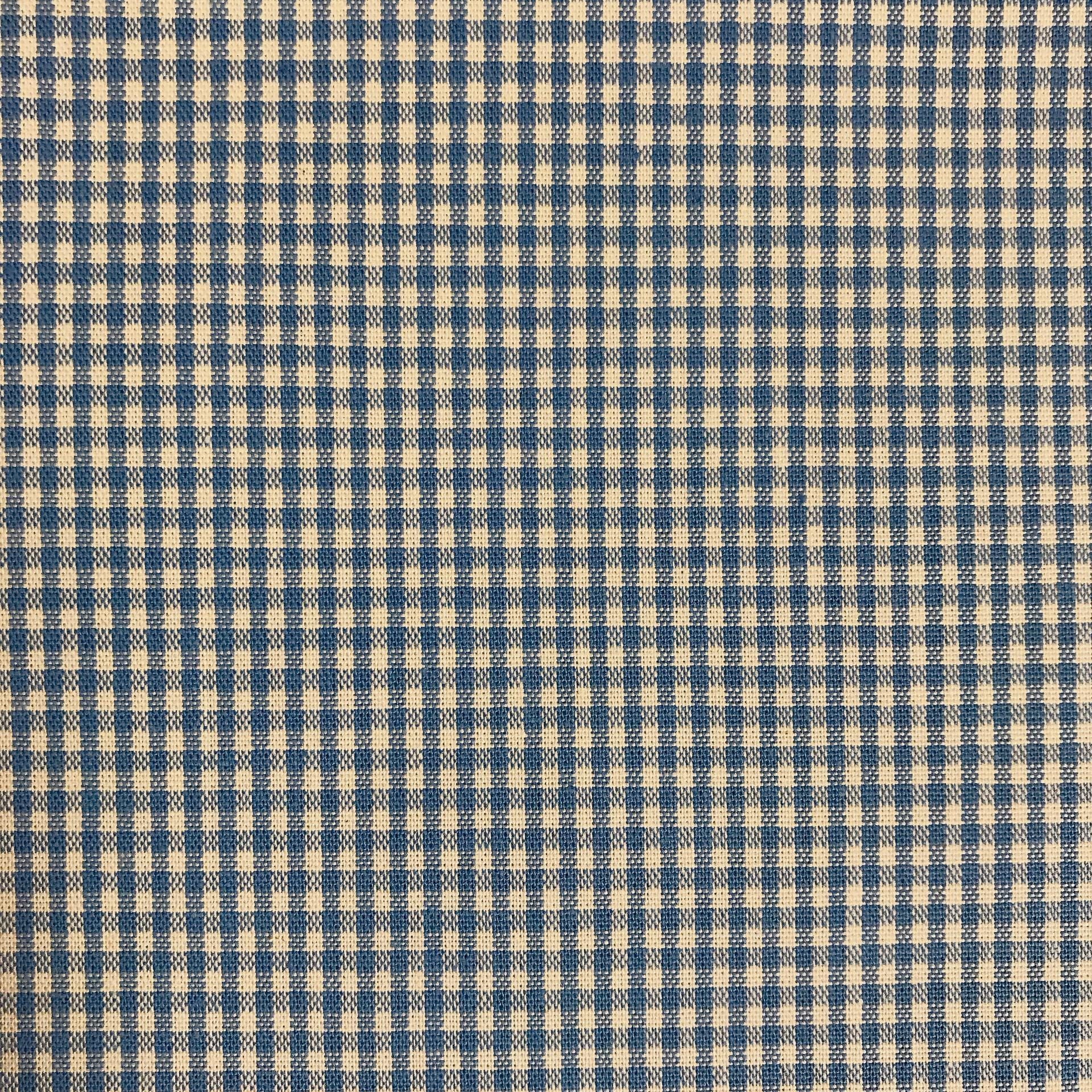 Blue and White Mini Gingham Curtain