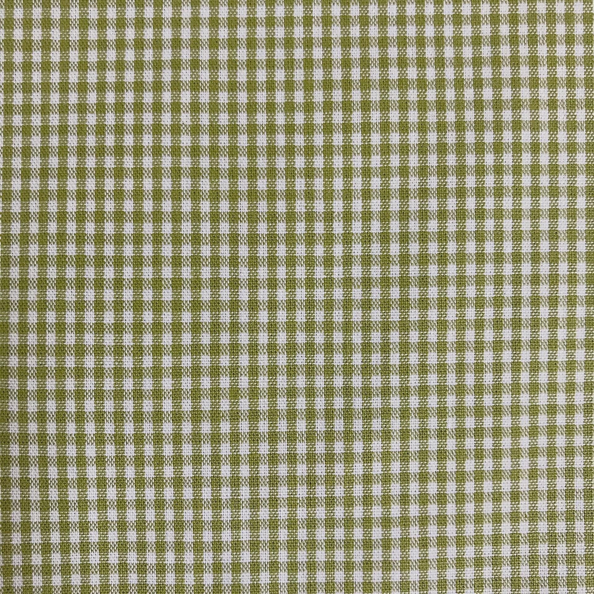 Olive Green Mini Gingham Curtain