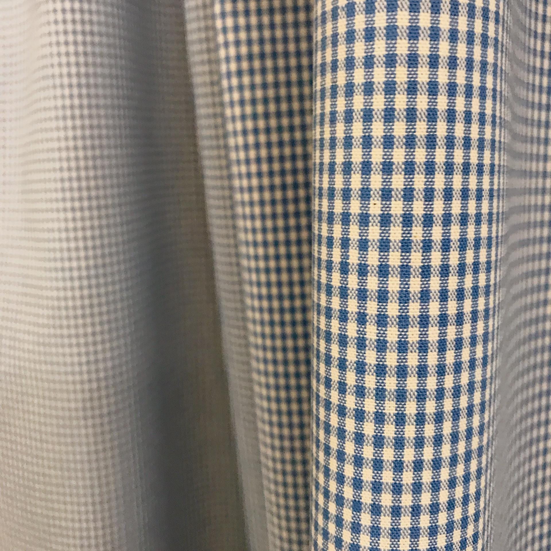 Blue and White Mini Gingham Curtain