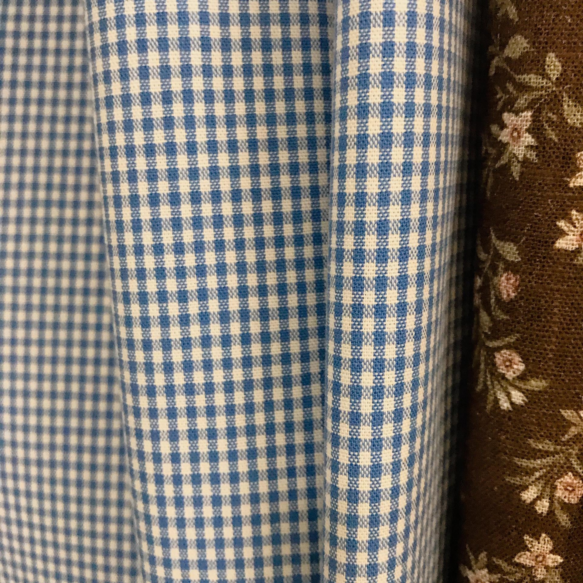 Blue and White Mini Gingham Curtain