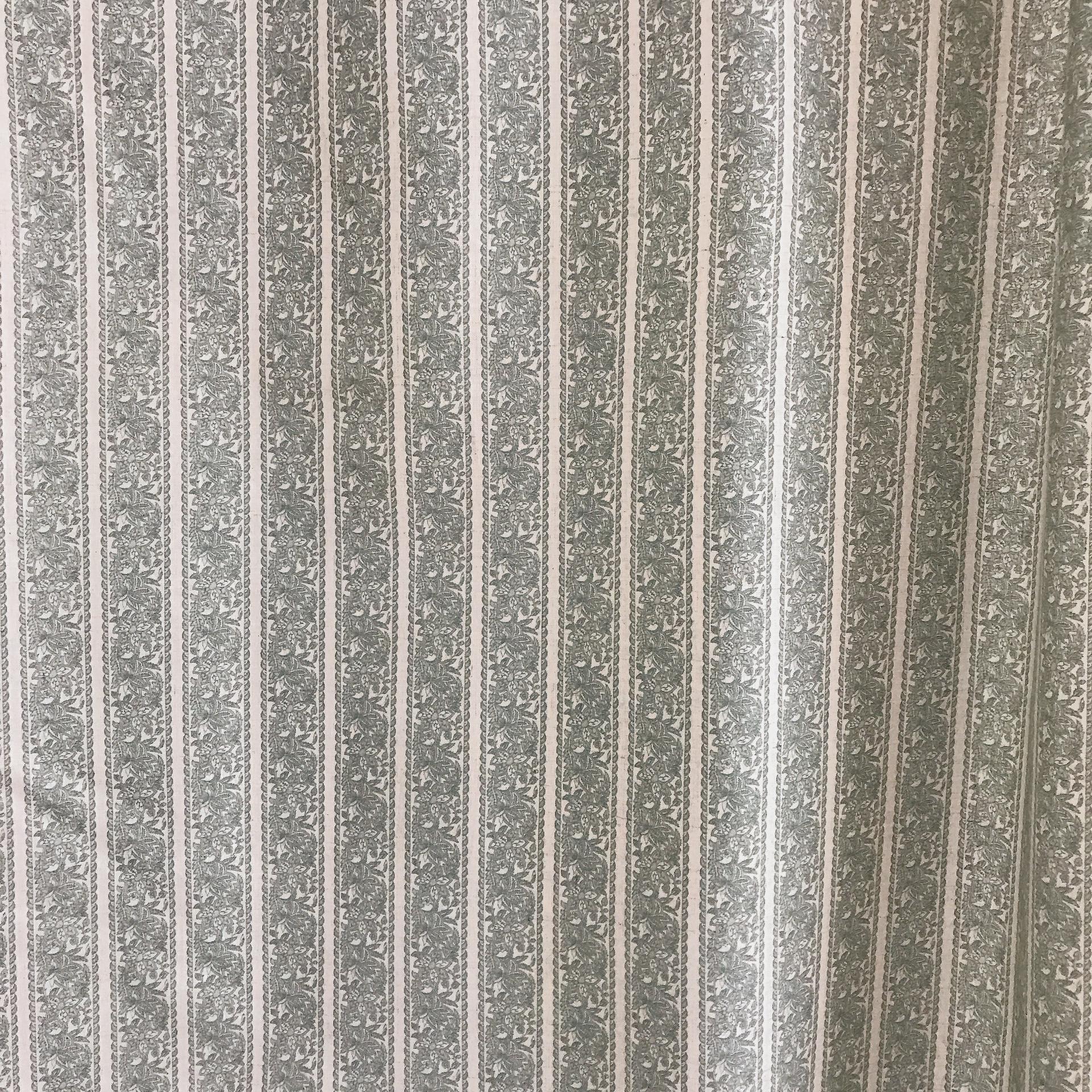 Light Sage Floral Curtain on Natural Beige